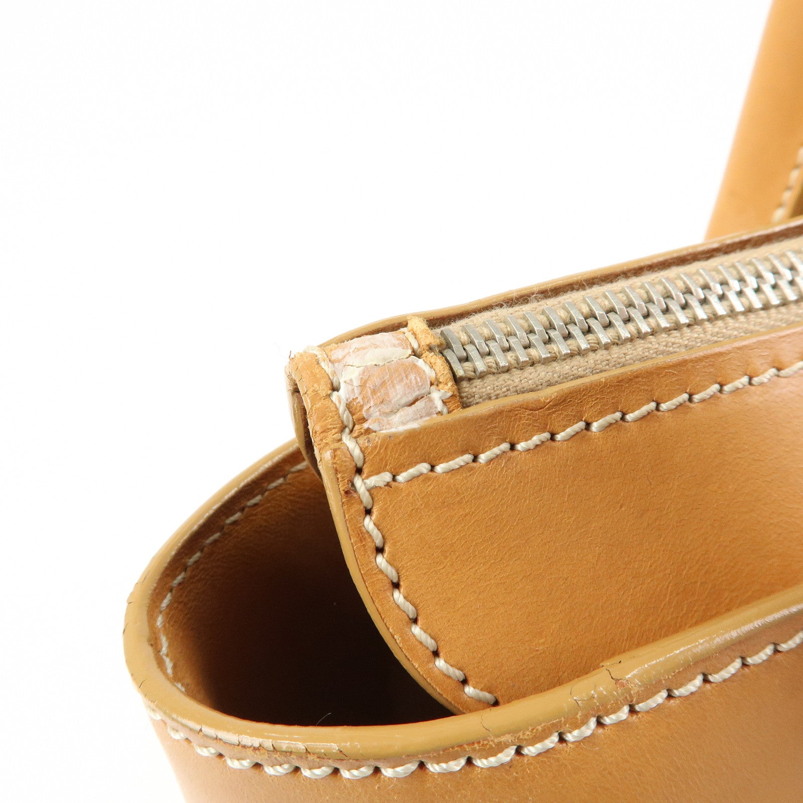 TOD'S Logo Leather 2Way Bag Tote Bag Shoulder Bag Camel