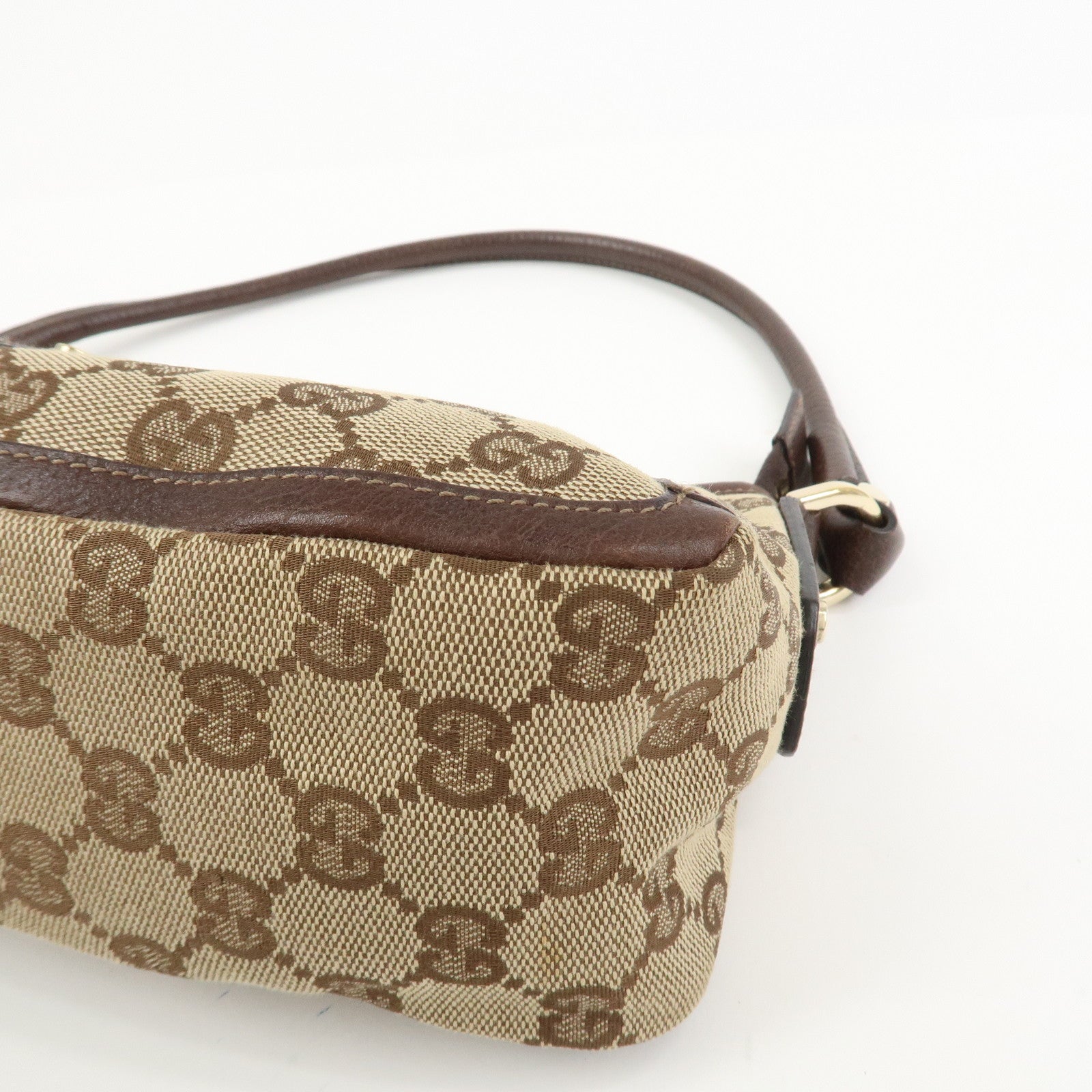 GUCCI Abbey GG Canvas Leather Shoulder Bag Hand Bag Beige 130939