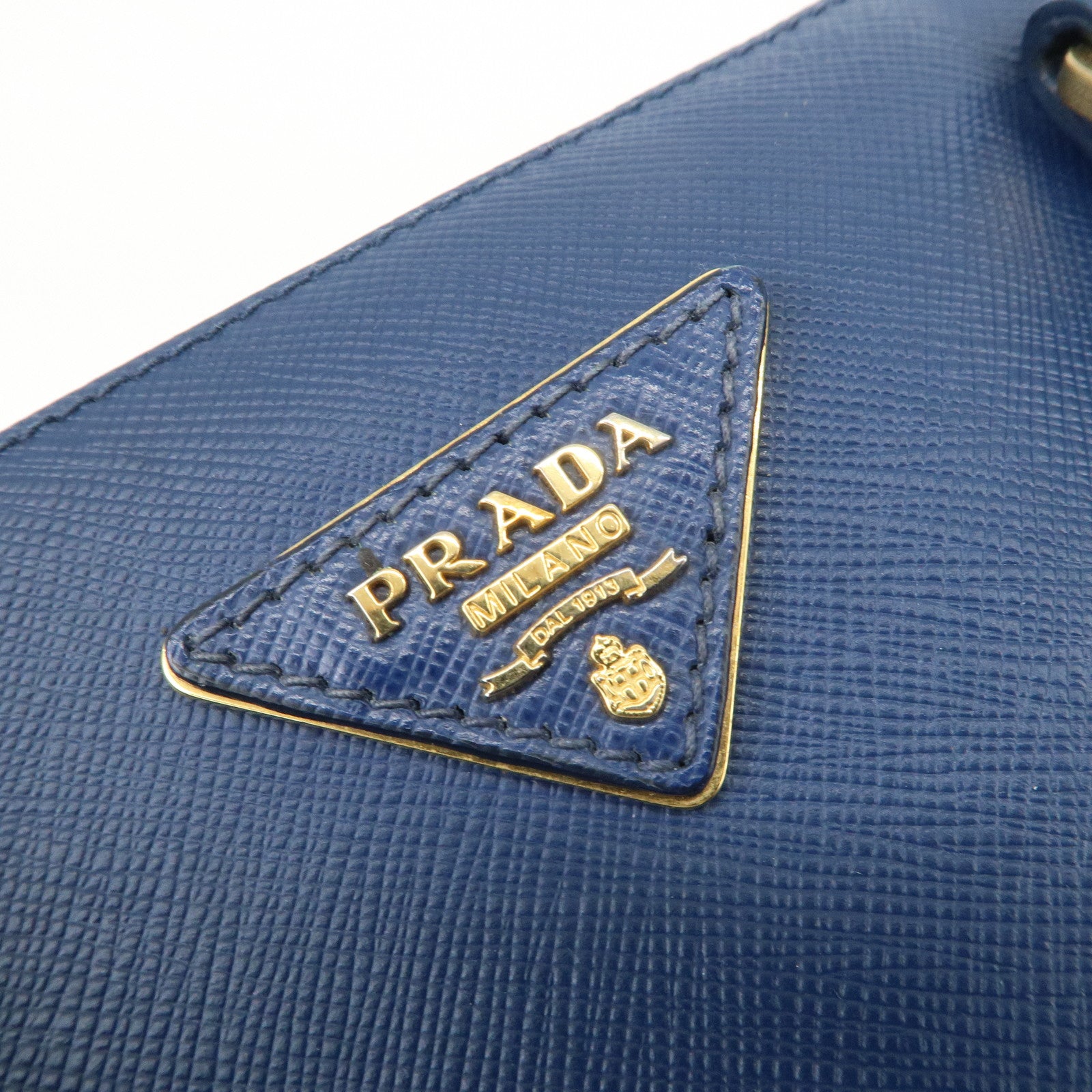 PRADA Triangle Logo Saffiano Leather 2Way Bag Shoulder Bag Blue
