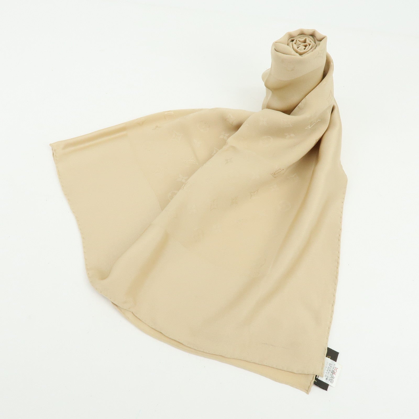Louis Vuitton Monogram Silk 100% Scarf Beige