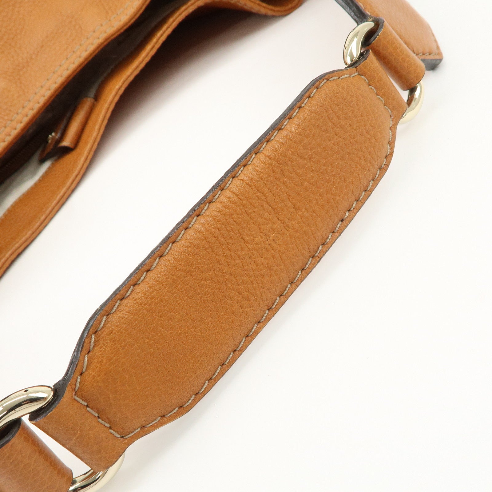 GUCCI Sherry Heritage Leather Shoulder Bag Brown 247597