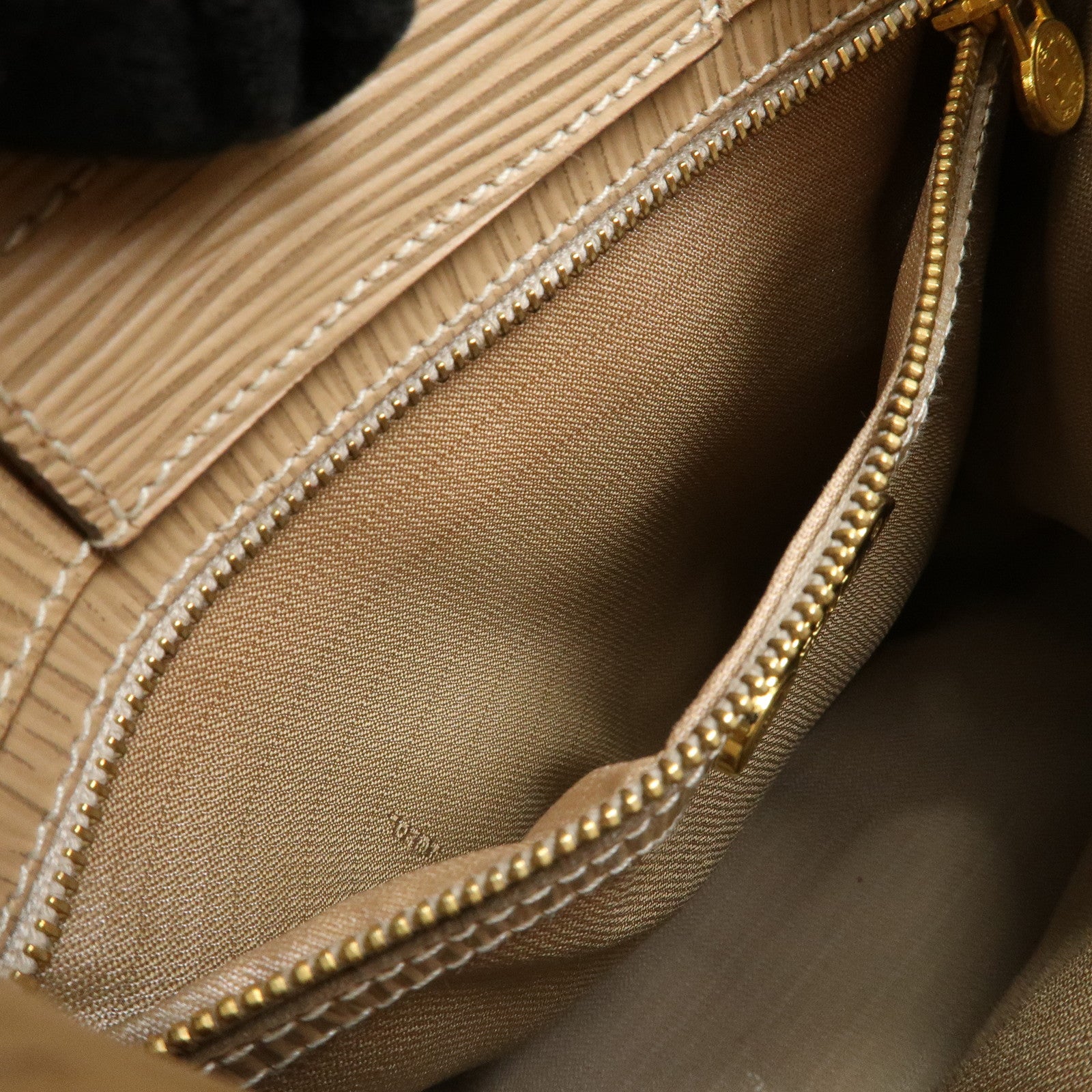 FENDI Zucca Canvas Leather Shoulder Bag Beige