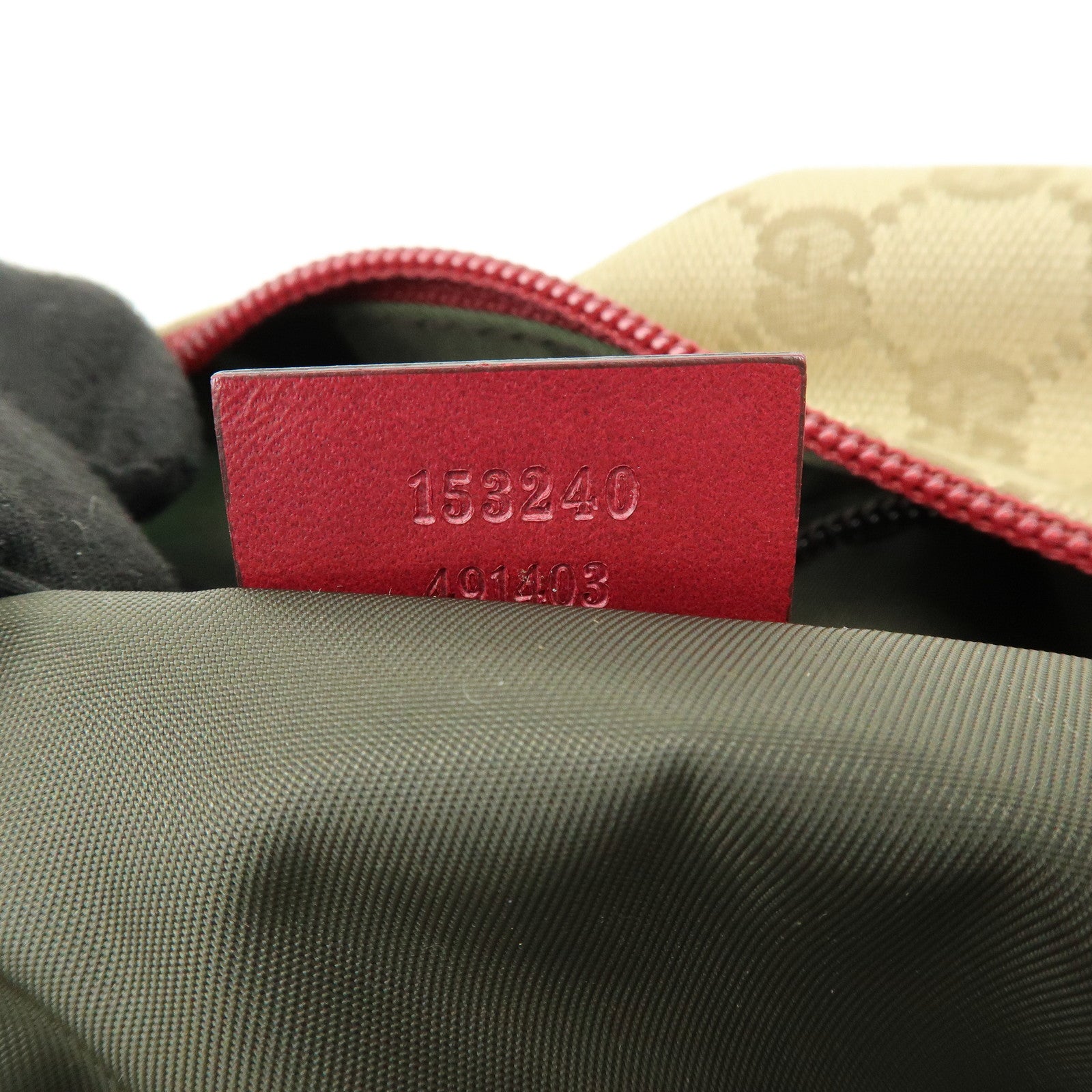 GUCCI GG Canvas Leather Boston Bag Shoulder Bag Beige Red 153240