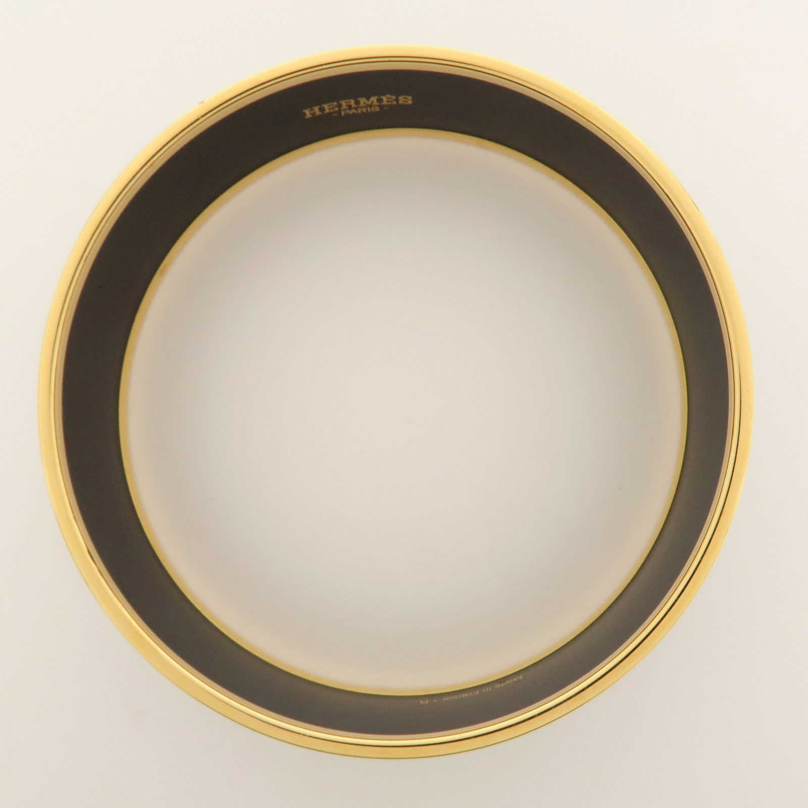 HERMES Email GM Bangle Bracelet White Black