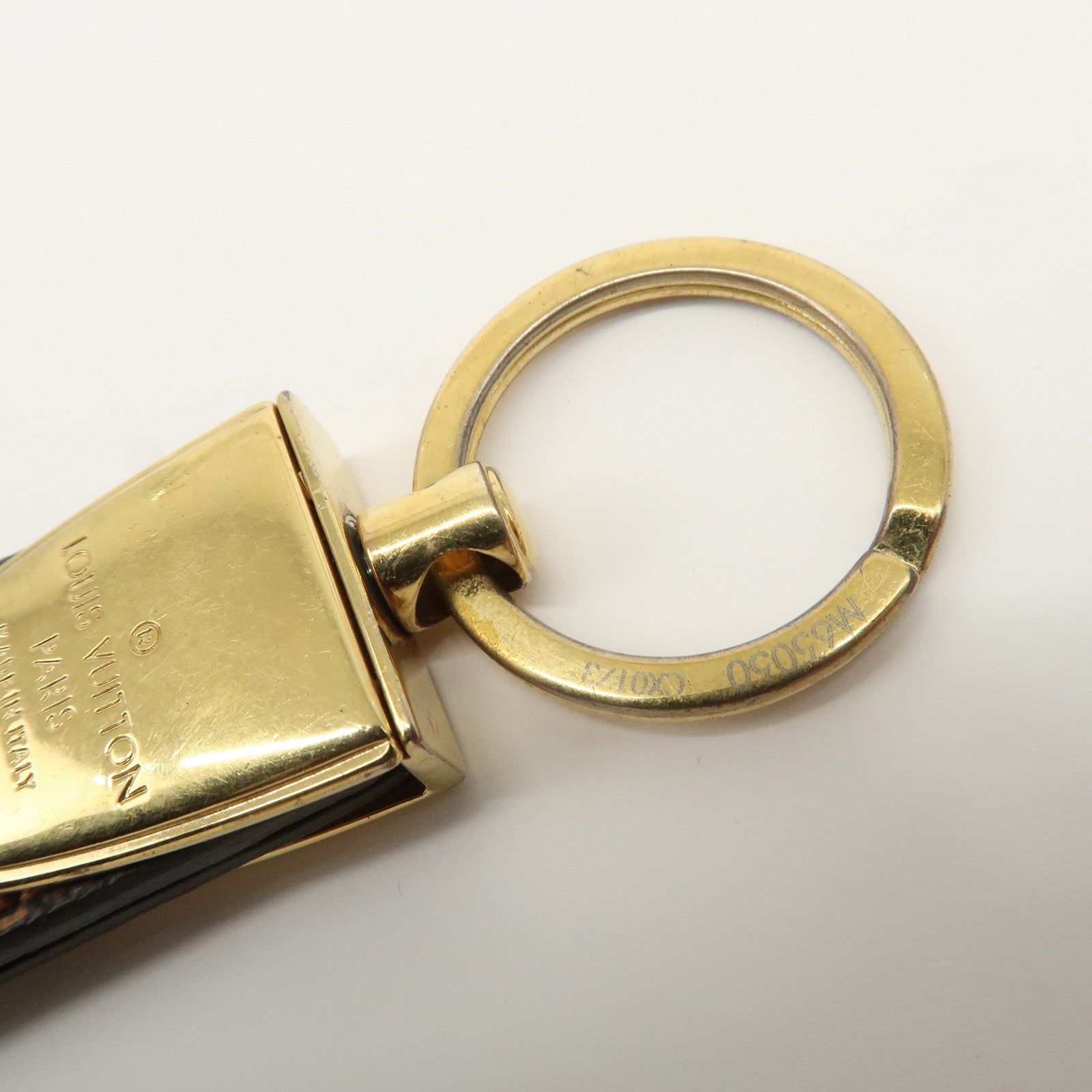 Louis Vuitton Damier Porte Cles Dragonne Key Ring Brown M65050