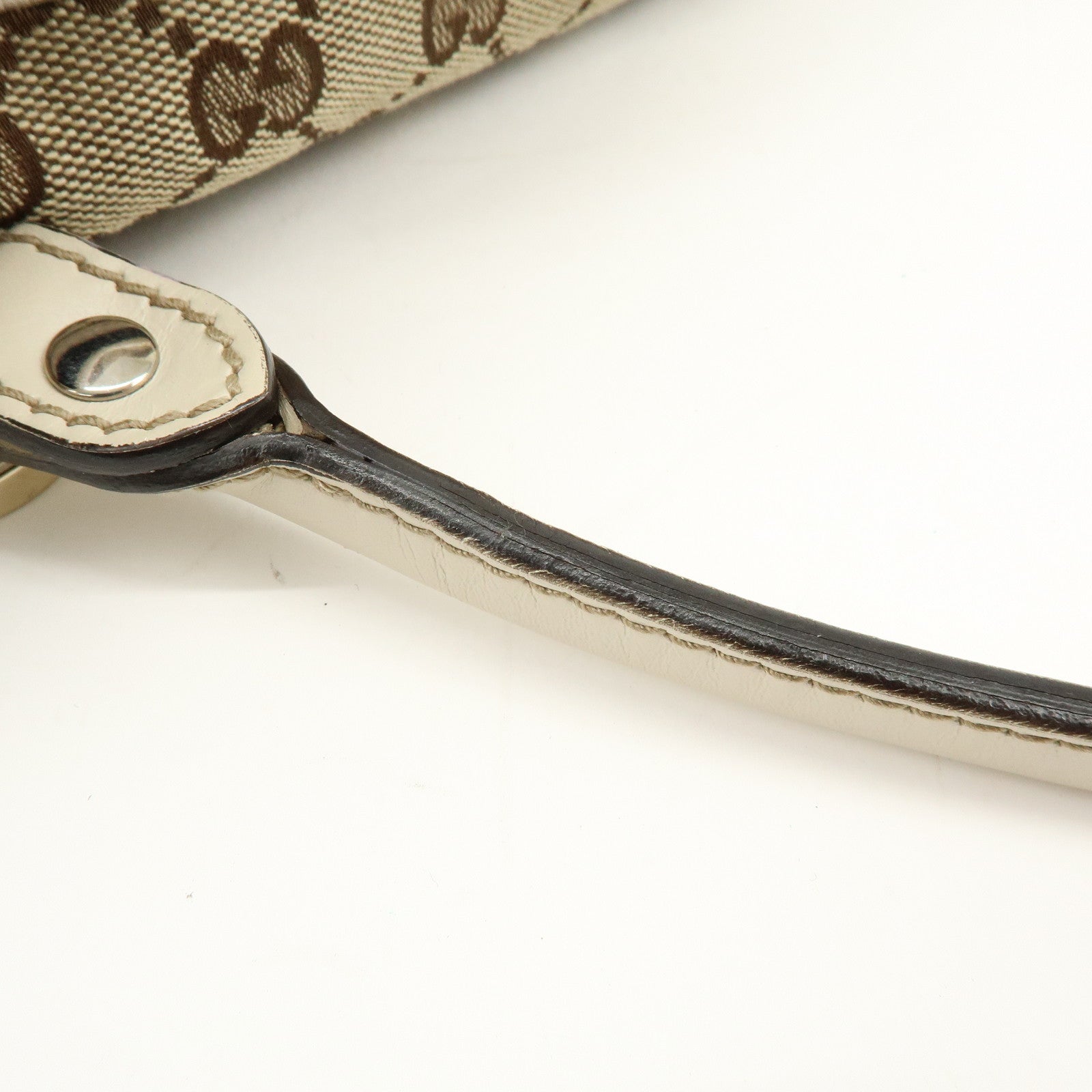 GUCCI Interlocking G GG Twins Canvas Leather Tote Bag Beige 232963