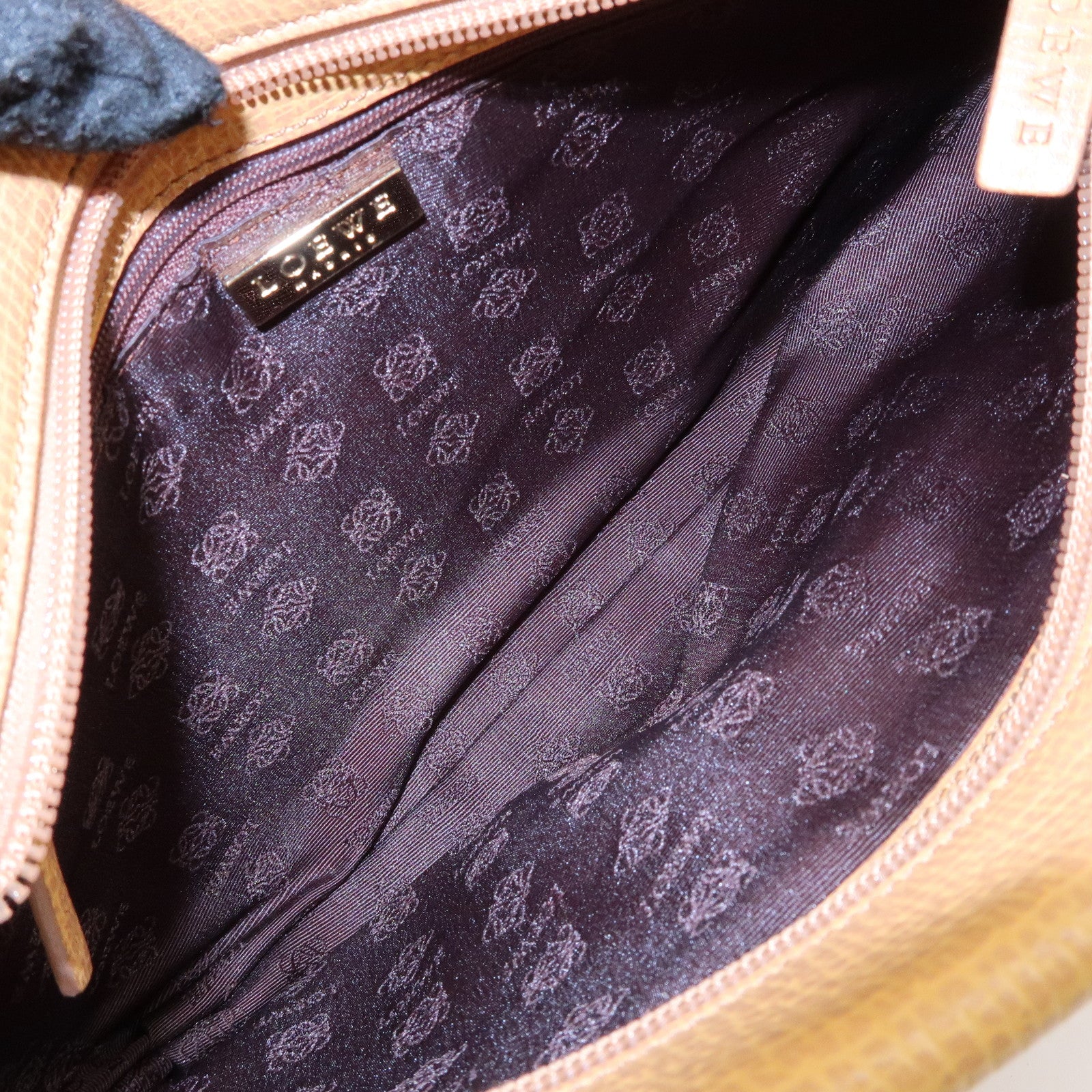 LOEWE Leather Hand Bag Shoulder Bag Beige