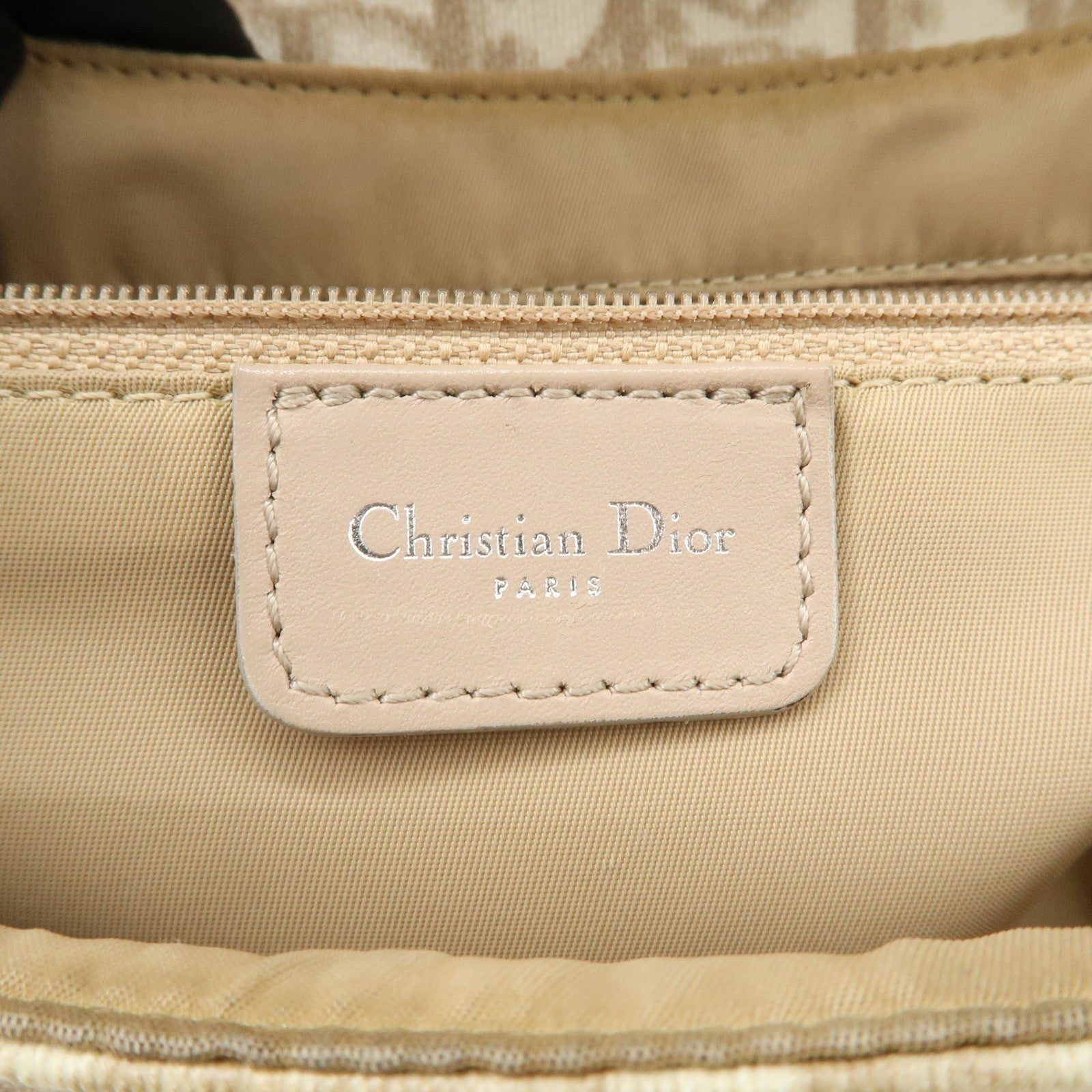 Christian Dior Romantic Trotter PVC Leather Shoulder Bag Hand Bag Beige