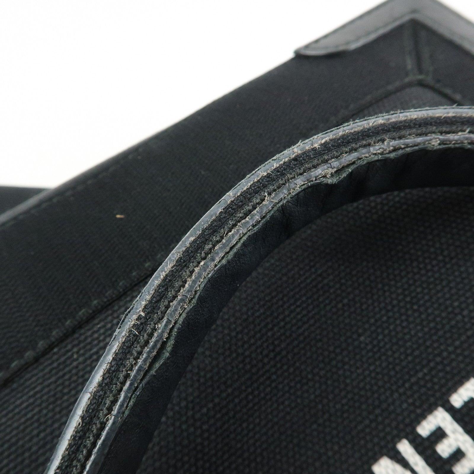 BALENCIAGA Navy Cabas XS Canvas Leather 2Way Bag Black 390346