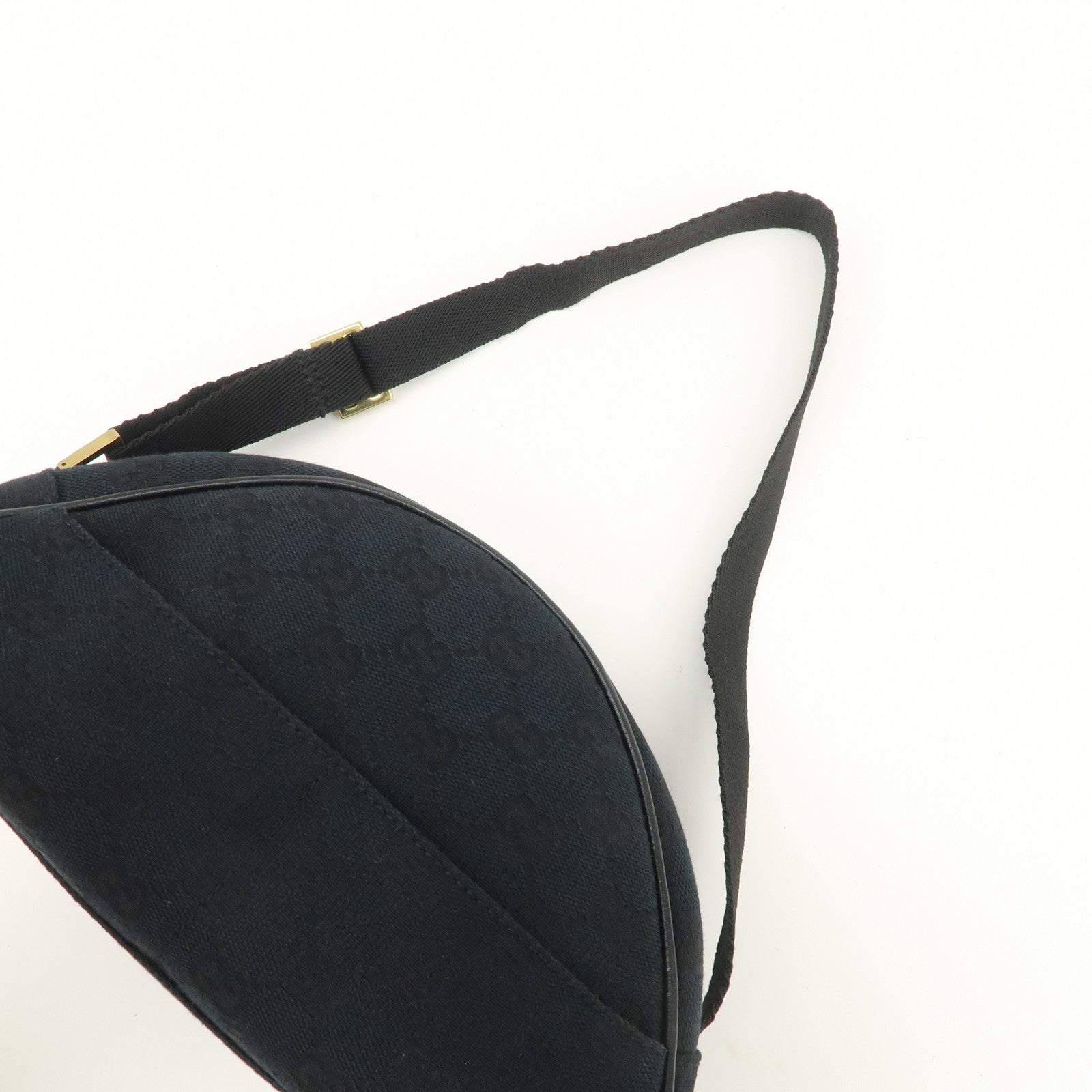 GUCCI GG Monogram Half Moon Shoulder Bag Hand Bag Black 90781