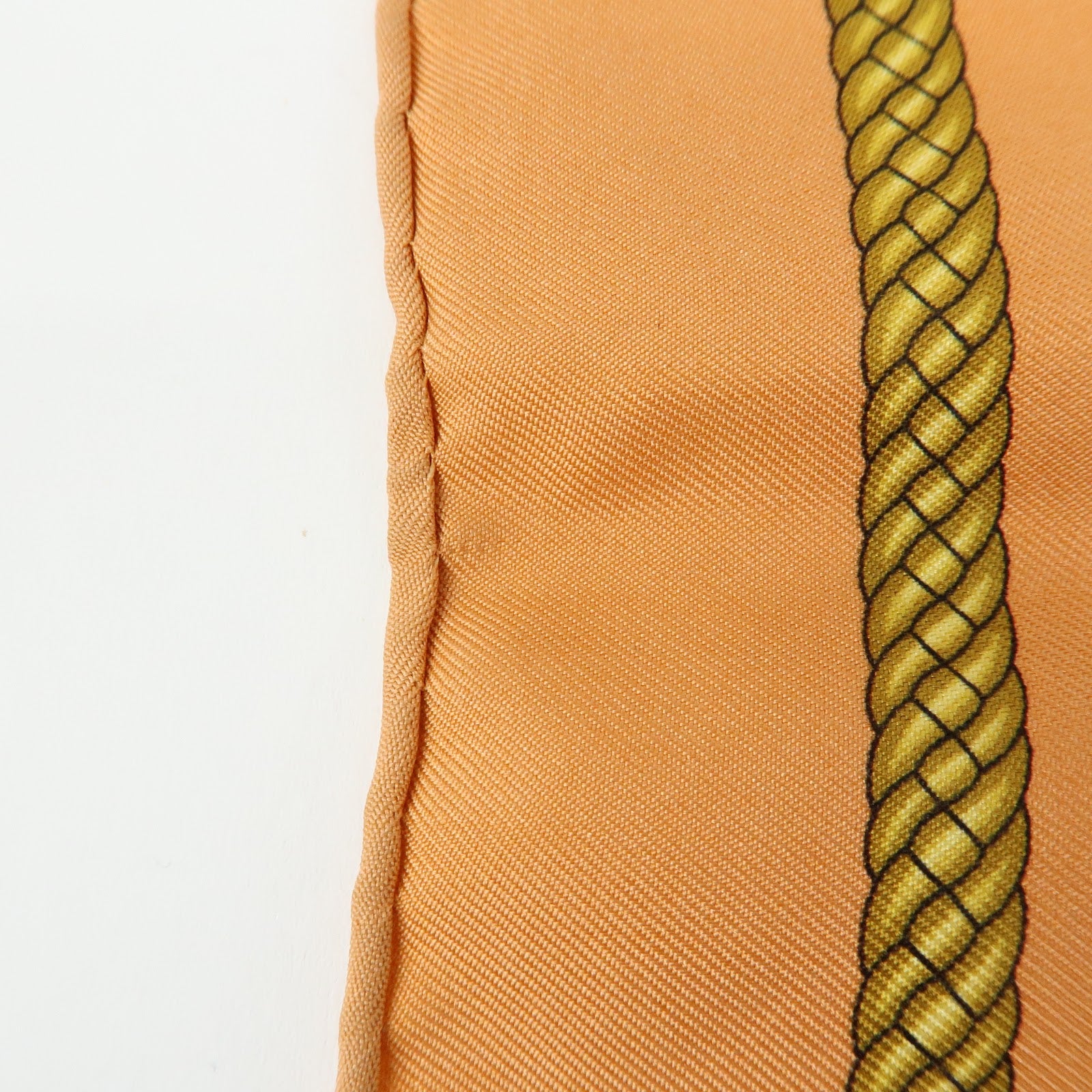 HERMES Carre 45 Silk 100% Scarf LES TAMBOURS Drum Print Orange Gold