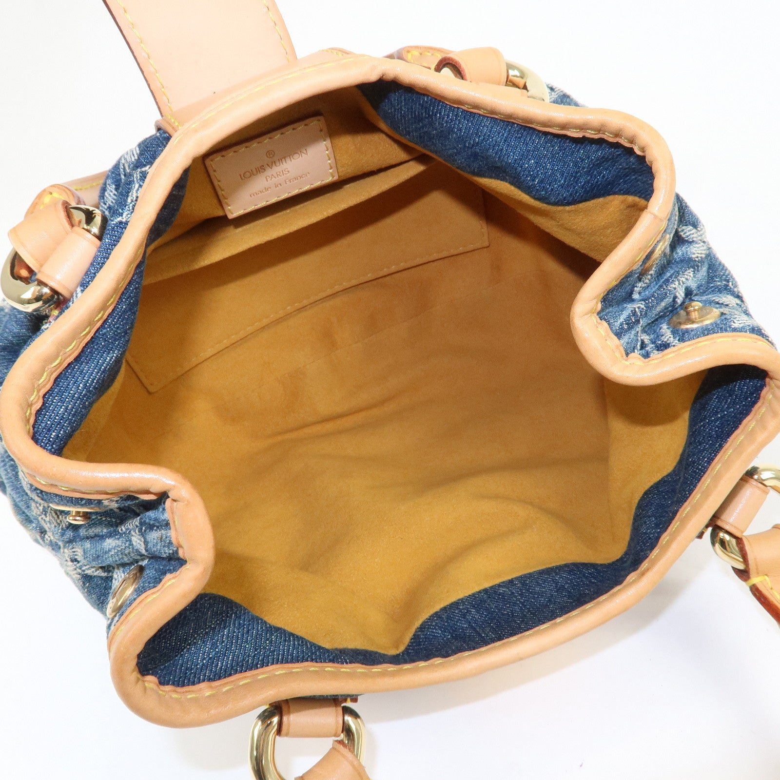 Louis Vuitton Monogram Denim Pleaty Hand Bag Blue M95020