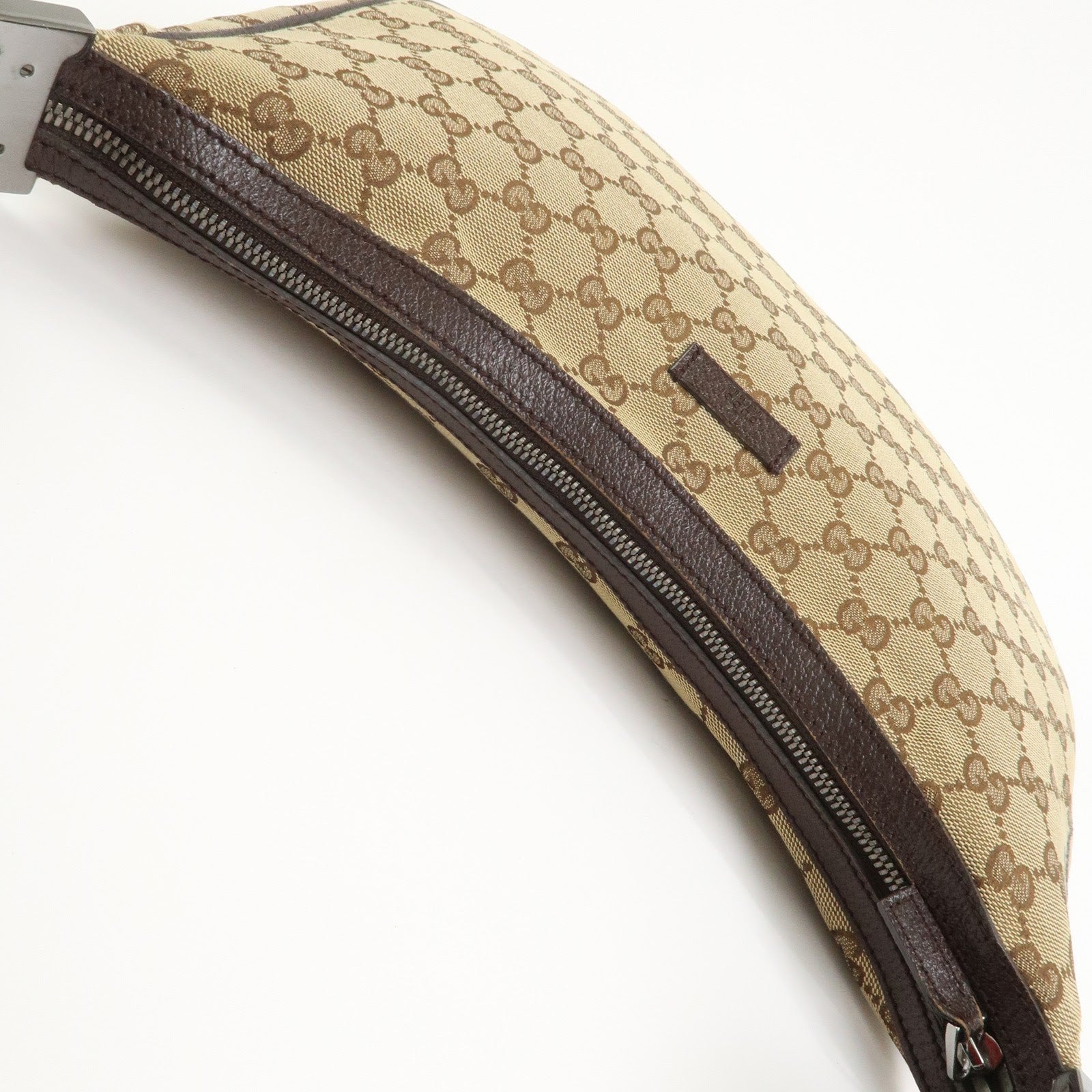 GUCCI Sherry GG Canvas Leather Shoulder Bag Beige Brown 122790