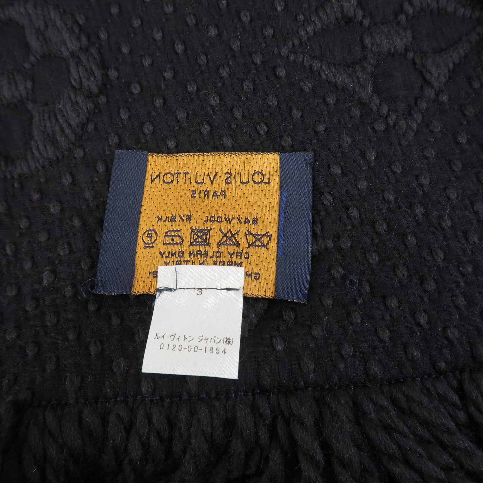 Louis Vuitton Echarpe Logomania Wool Silk Scarf Black M72431