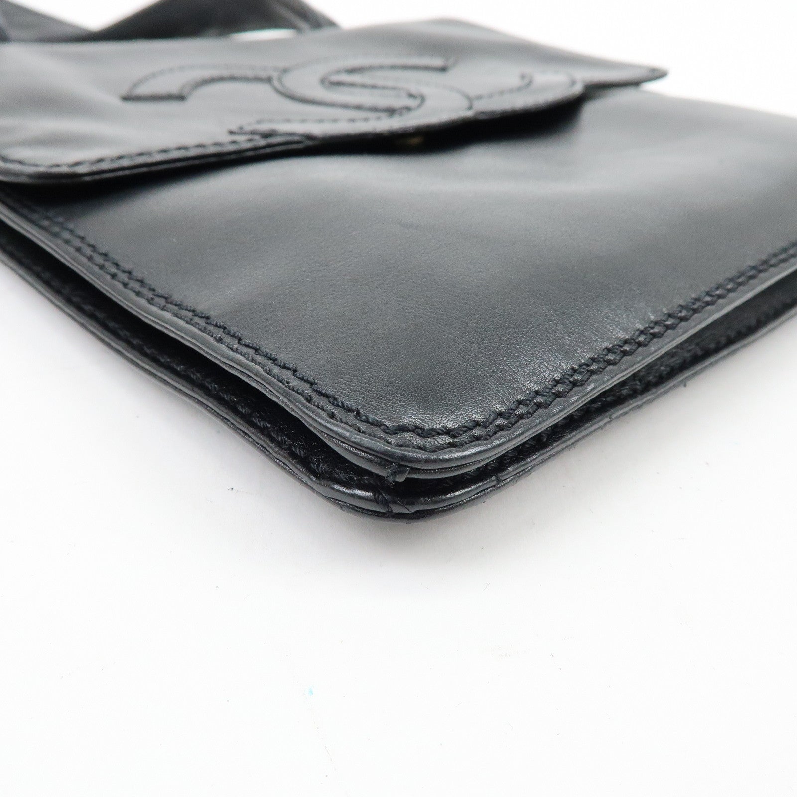 CHANEL COCO Mark Calf Leather Shoulder Crossbody Bag Black