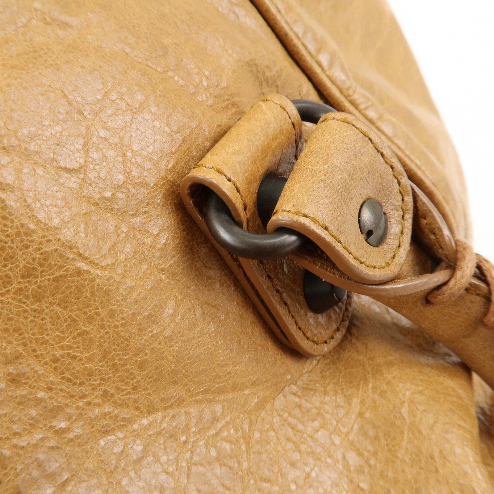 BALENCIAGA The Sunday Leather Tote Bag Hand Bag Brown 228750 Used