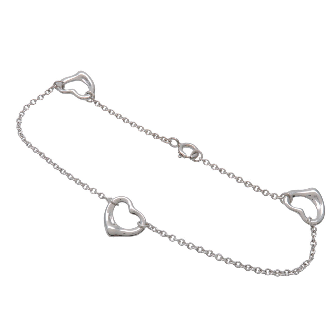 Tiffany & Co 3P Open Heart Bracelet SV925 Silver