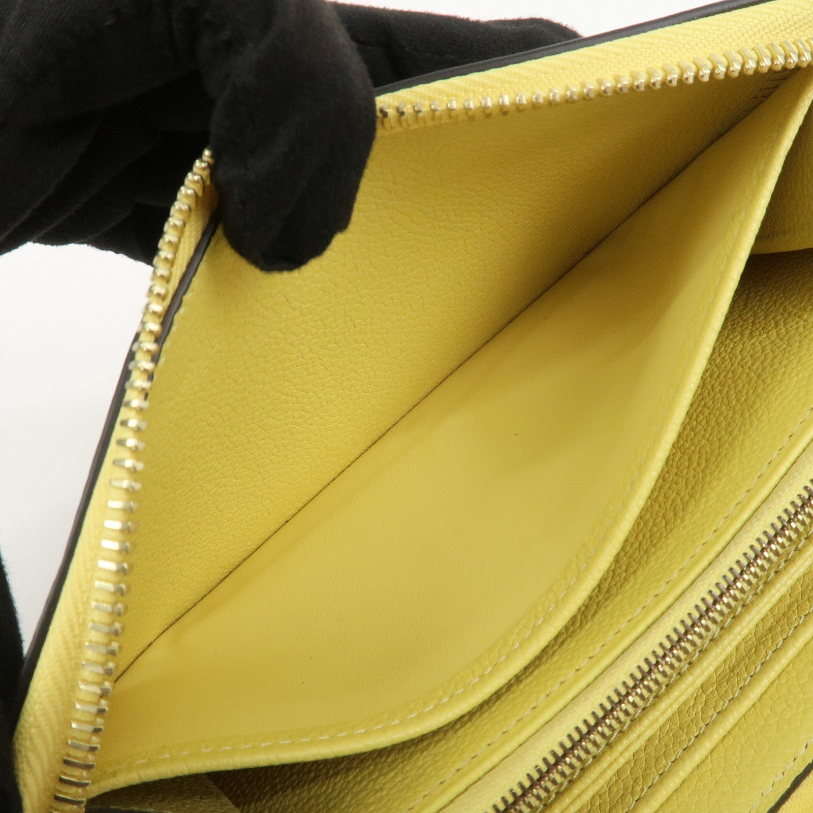 Louis Vuitton Monogram Empreinte Round Zippy Wallet Jaune M82043
