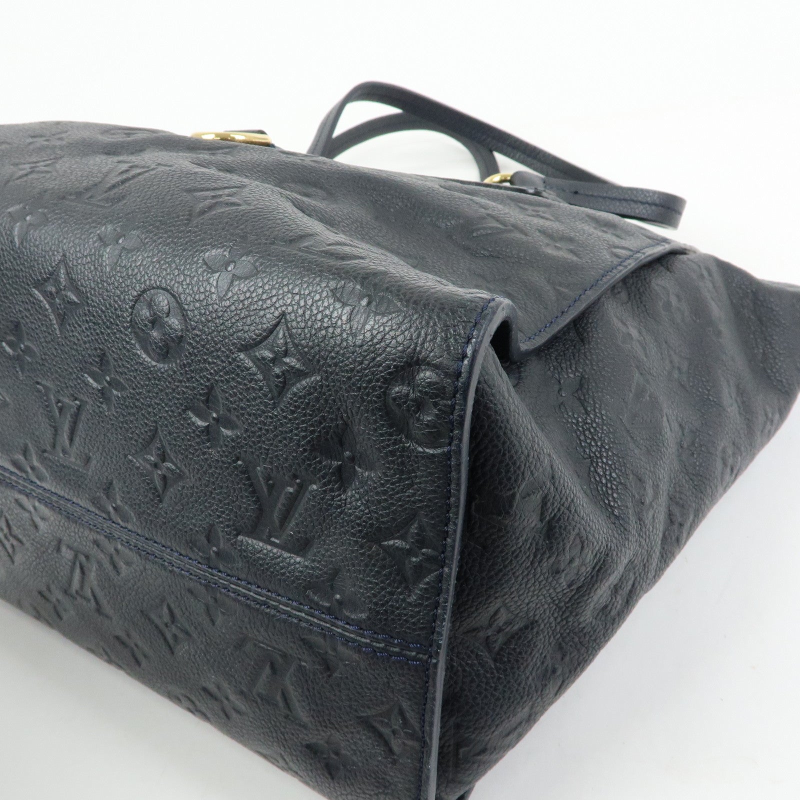 Louis Vuitton Monogram Empreinte Luminuse PM Tote Bag Navy M93410