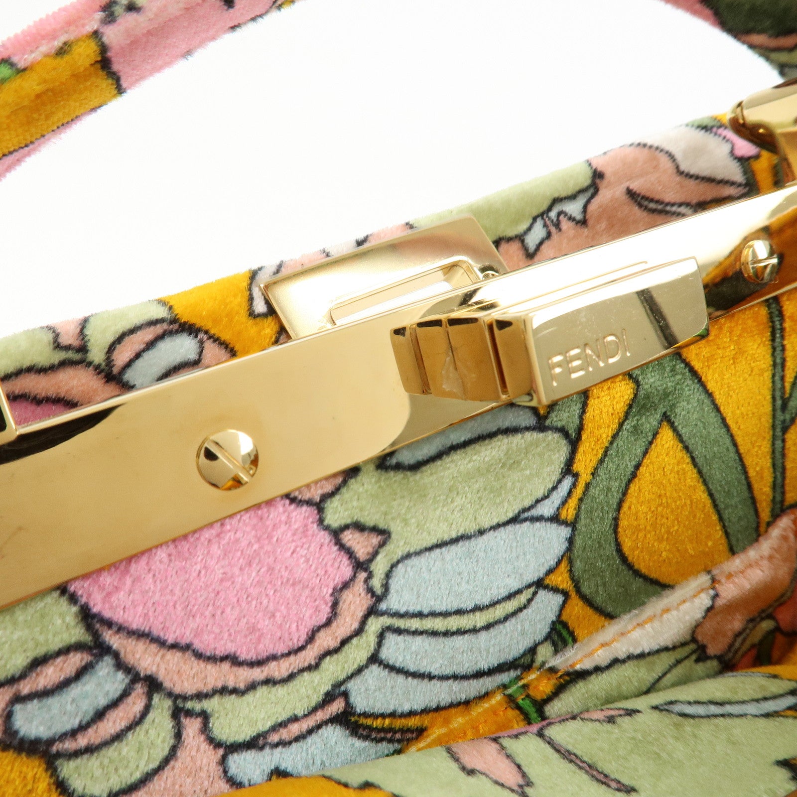 FENDI Peekaboo Small Velour 2Way Shoulder Bag Hand Bag BN244