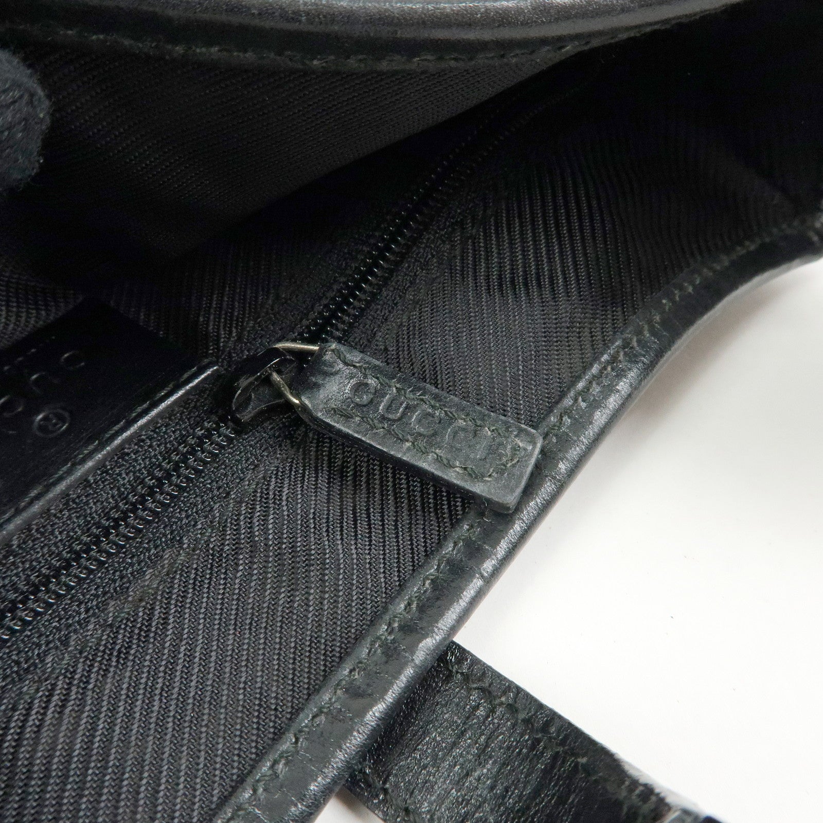 GUCCI Jackie GG Canvas Leather Shoulder Bag Black  001.3735