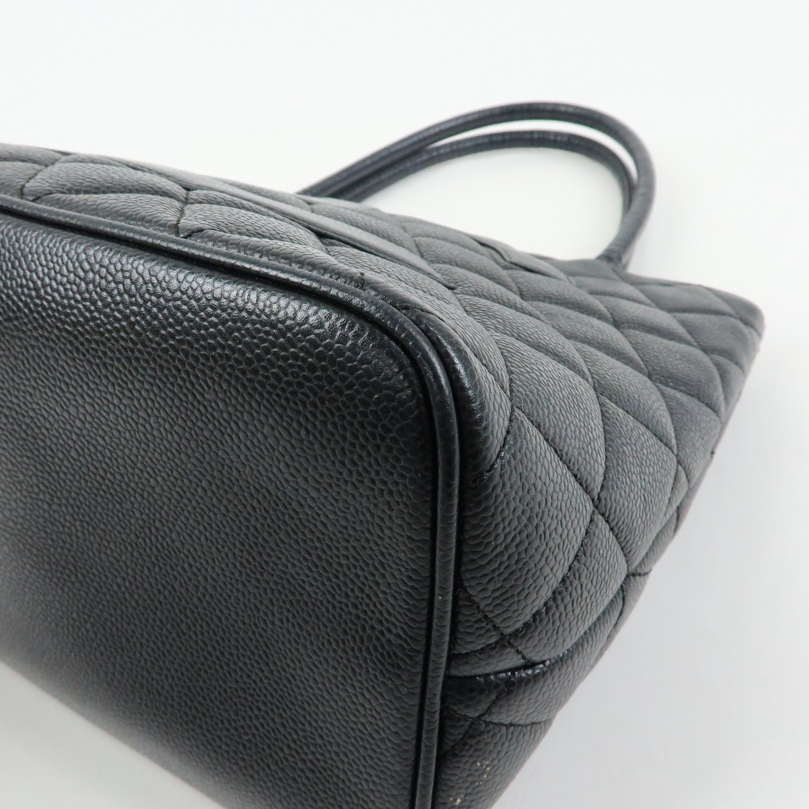 CHANEL Matelasse COCO Mark Medallion Caviar Skin Tote Bag A01804