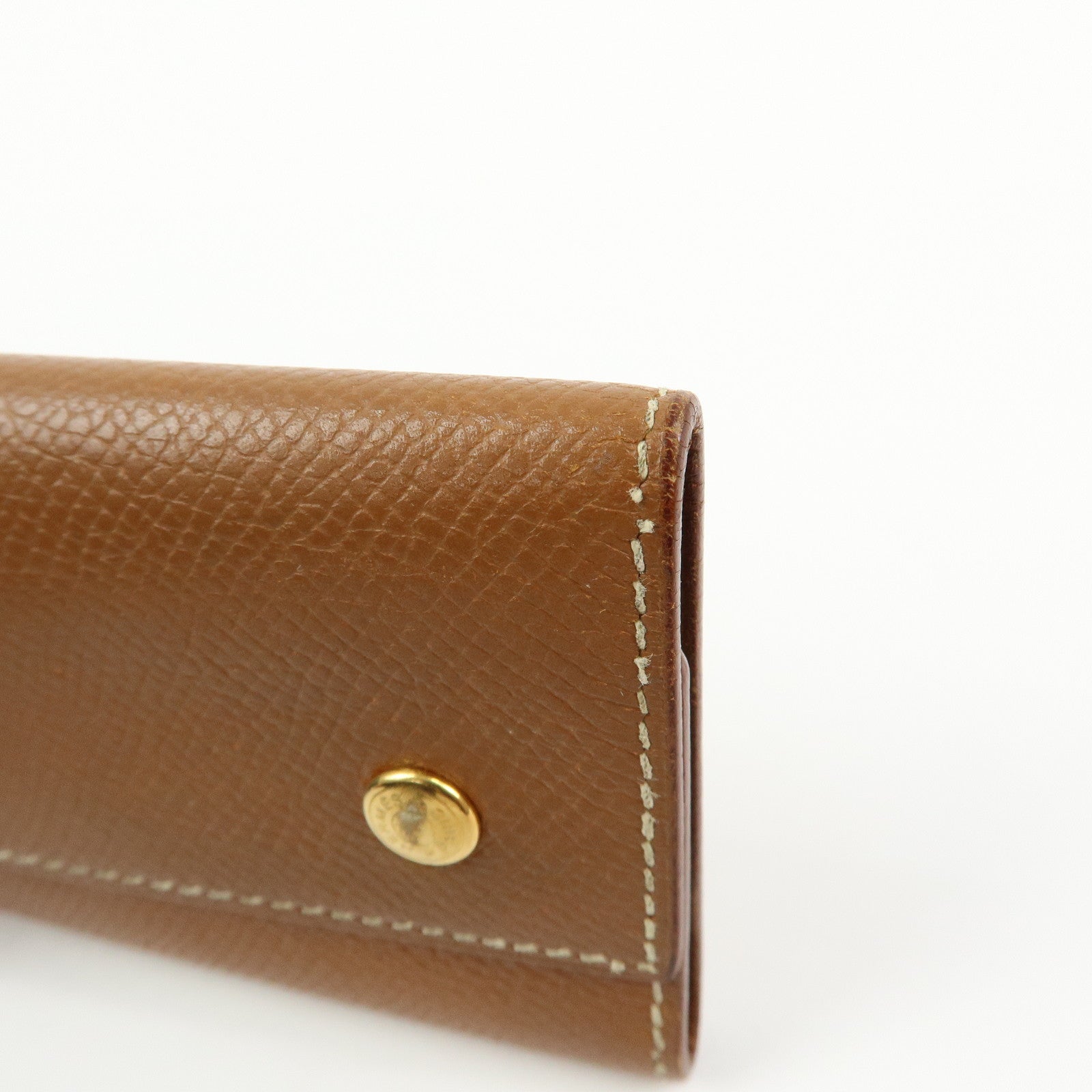 HERMES Beau Epsom Etui Cles 4 Key Case Key Holder □C Stamped Gold