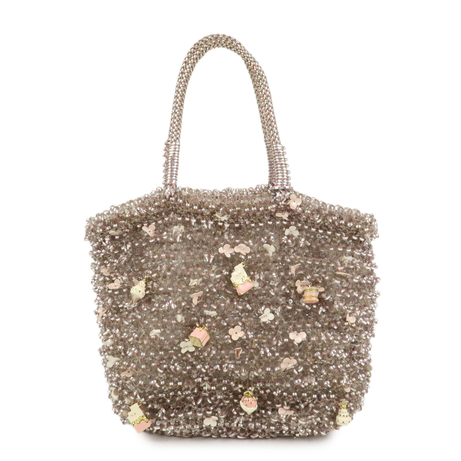 ANTEPRIMA Wire Bag PVC Leather Hand Bag Sweets Motif Clear Pink