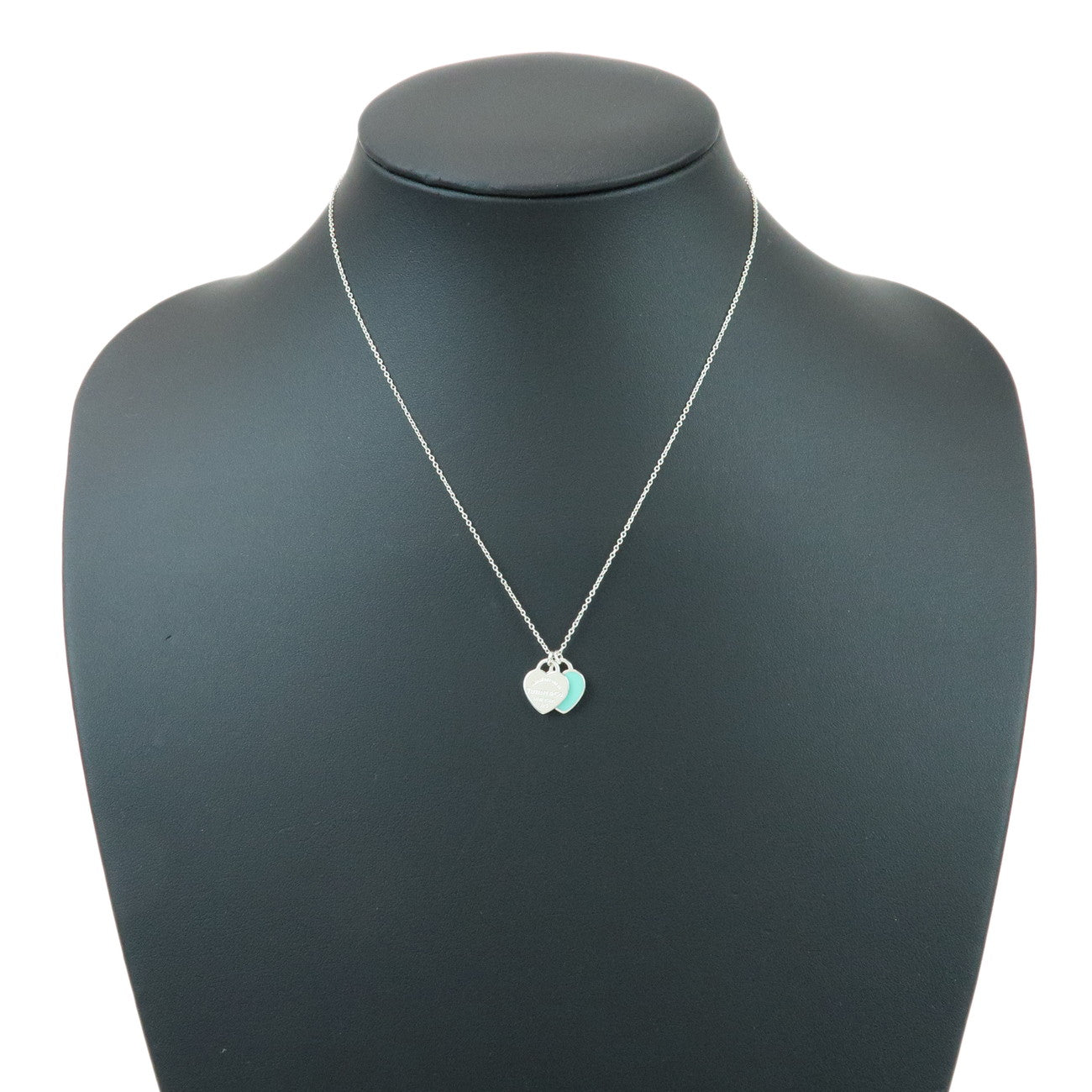 Tiffany & Co Return to Tiffany Mini Double Heart Tag Necklace SV925