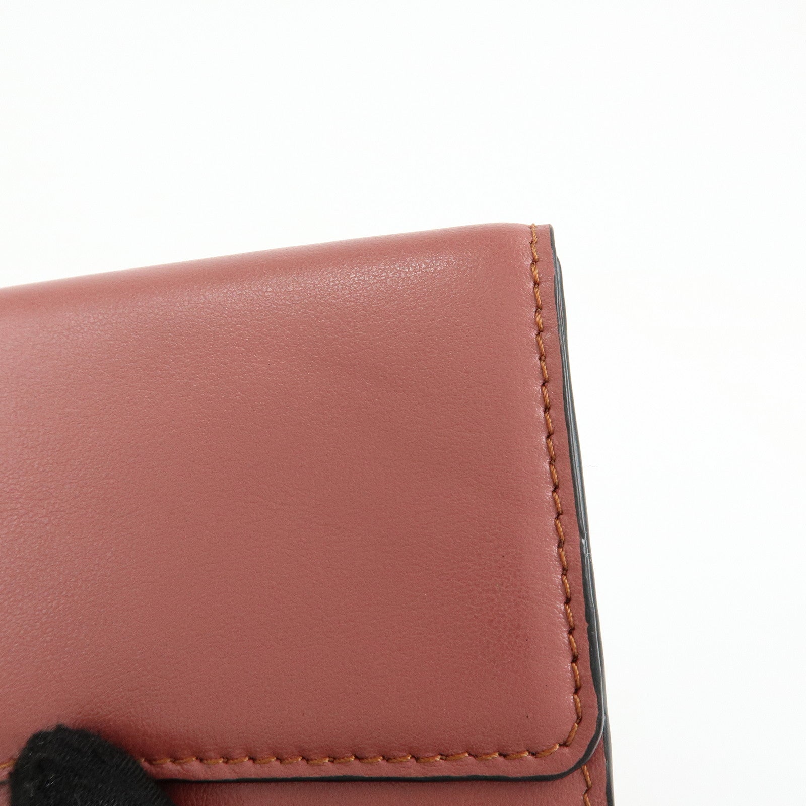 Chloe See By Chloe Leather Suede Compact Trifold Wallet Dusty Pink