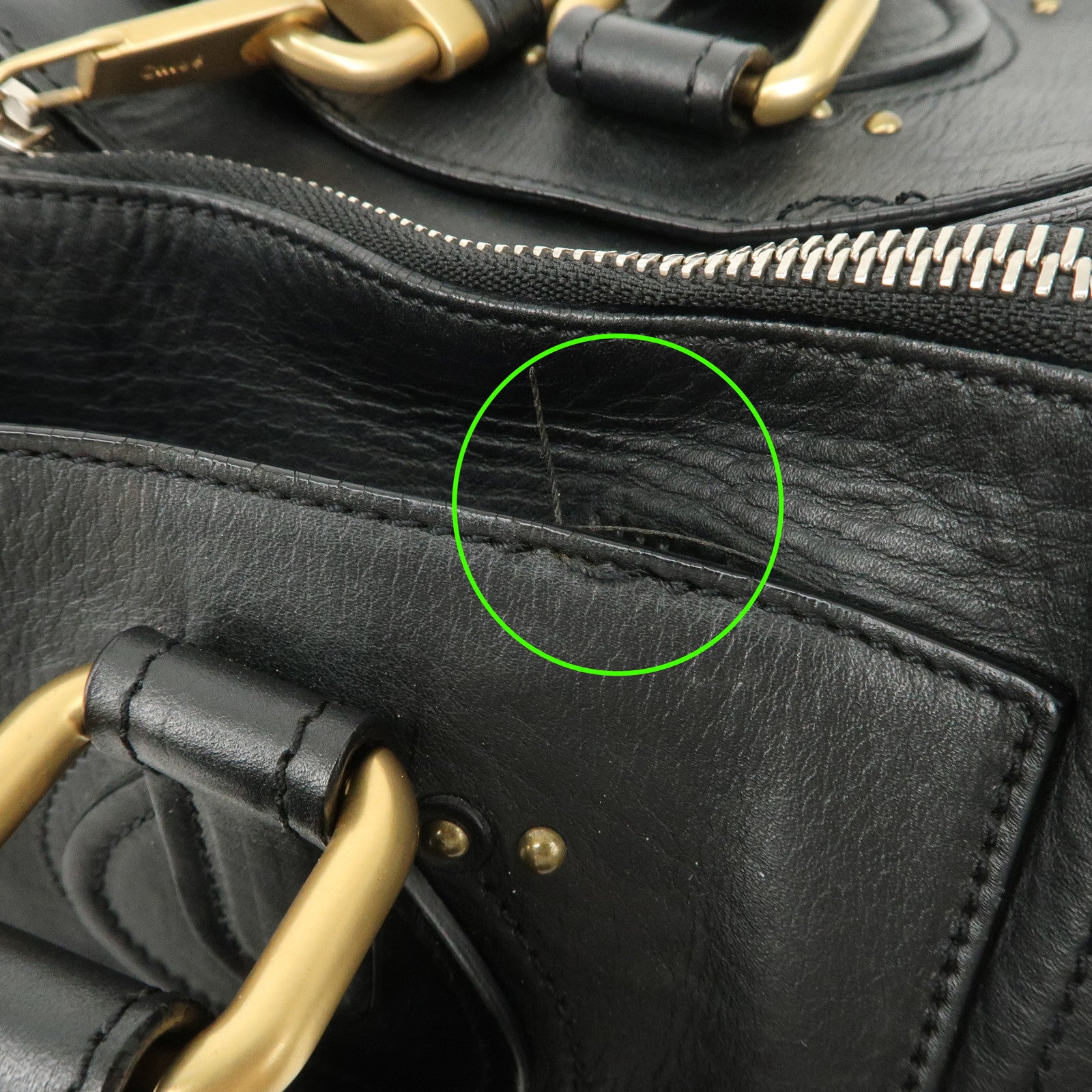 Chloe Paddington Leather Hand Bag Shoulder Bag Black