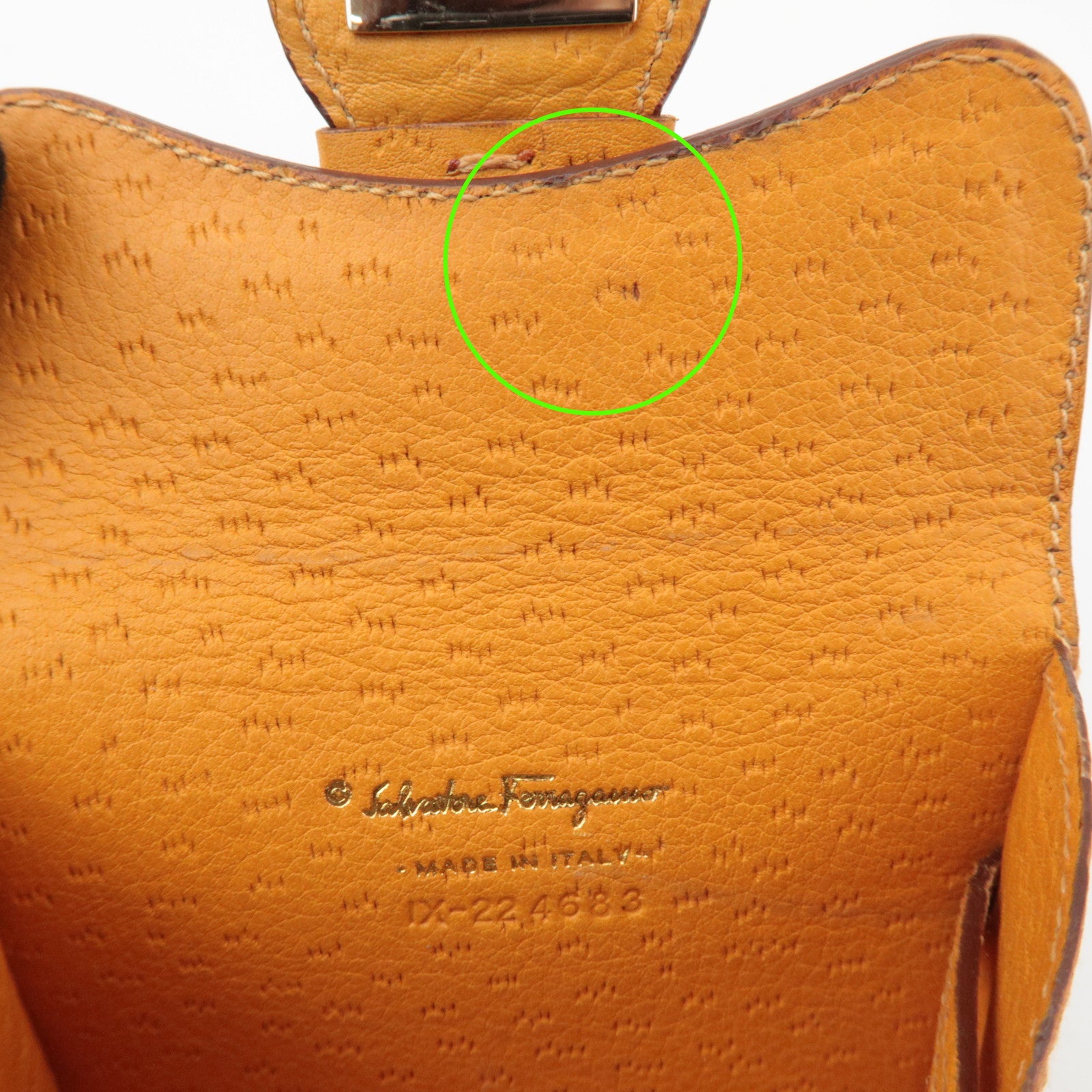 Ferragamo Gancini Leather Coin Case Coin Purse Key Case Orange