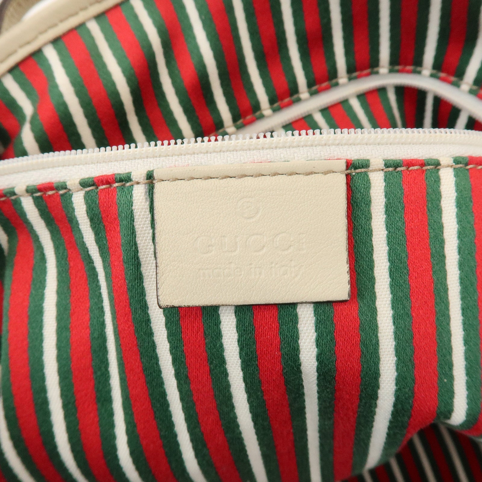 GUCCI New Britt GG Canvas Leather Tote Bag Beige White 169945