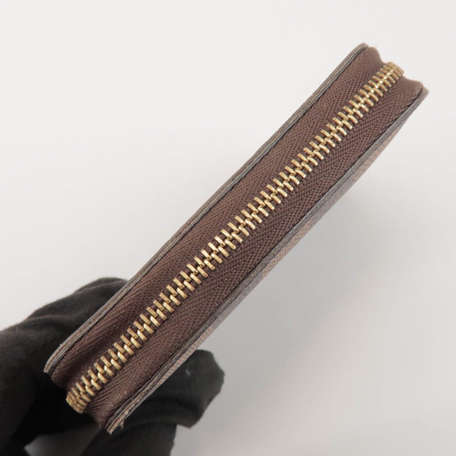 Louis Vuitton Damier Zippy Coin Case Wallet Brown N63070