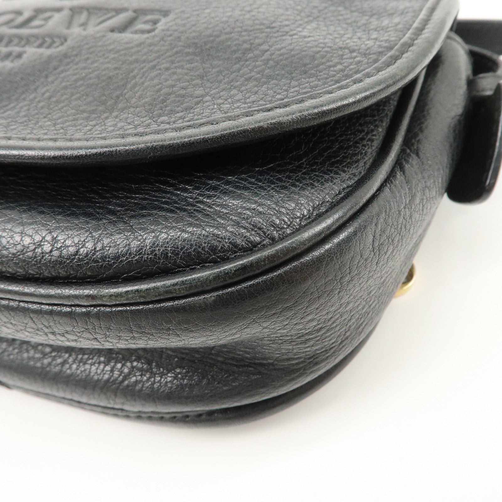 LOEWE Heritage Leather Shoulder Bag Crossbody Bag Black Used