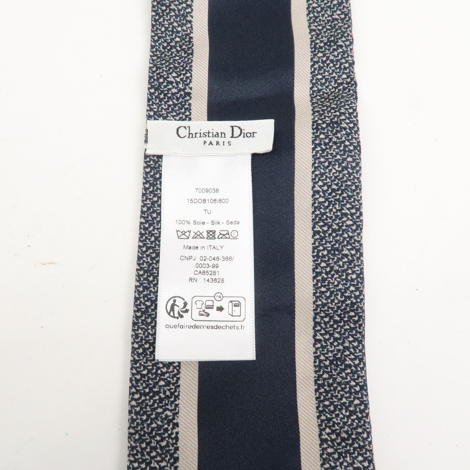 Christian Dior Oblique Mitzah Silk 100% Scarf Navy