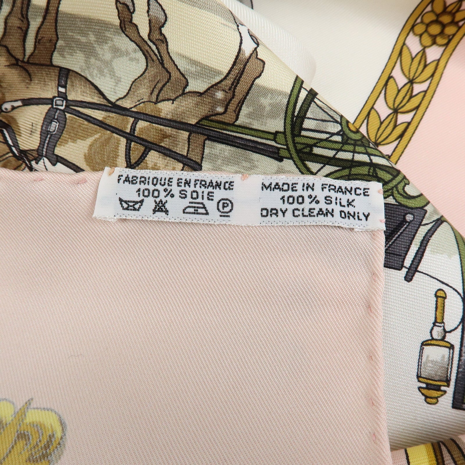 HERMES Carre 90 Set of 2 Silk 100% Scarf Light Pink Navy White