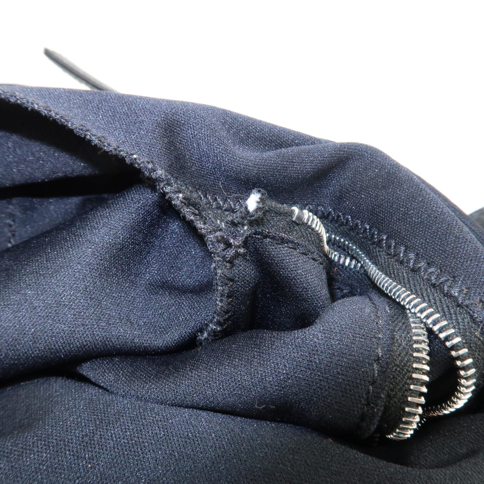 FENDI Cotton Leather Shoulder Bag Black 26686 Used