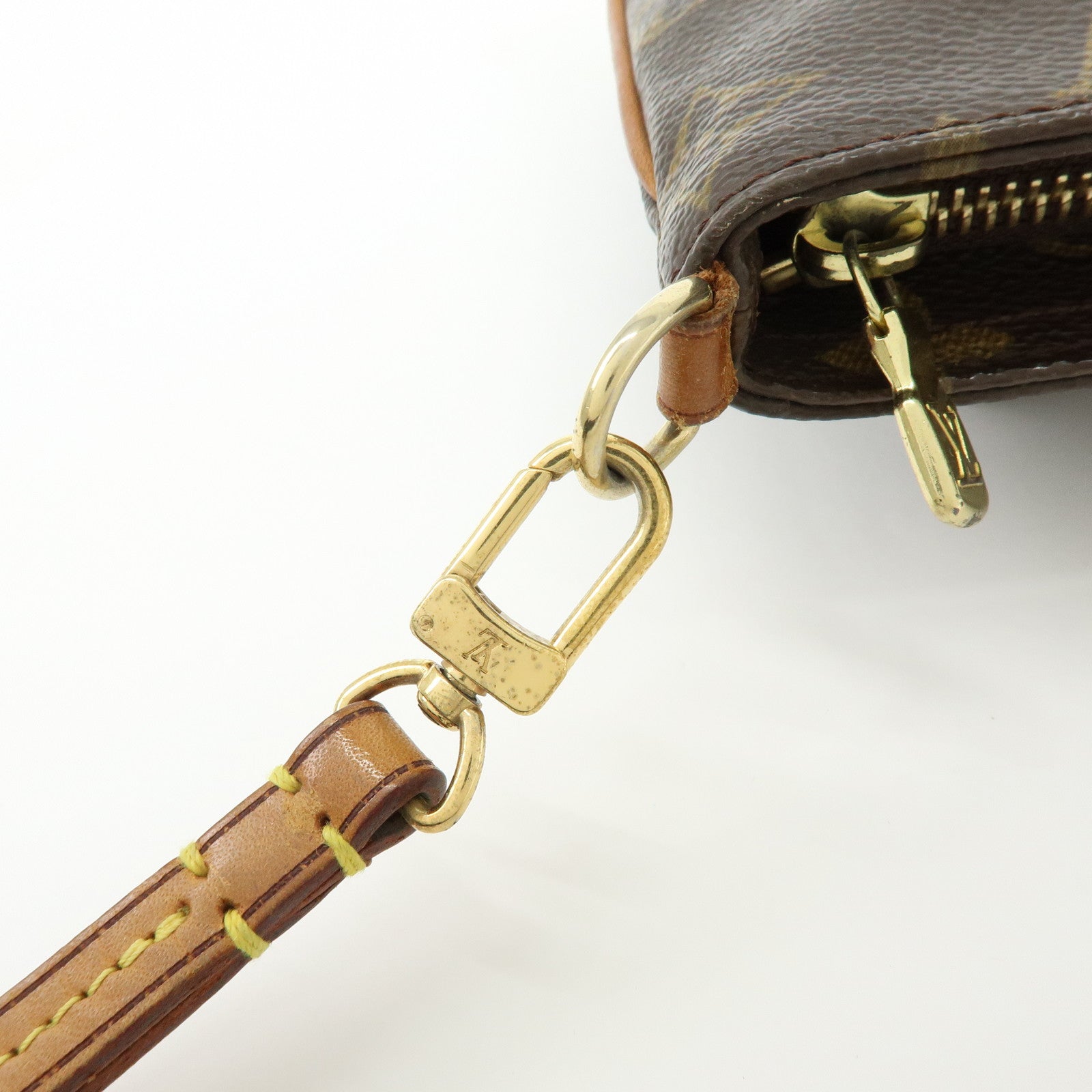 Louis Vuitton Monogram Partition Pouch Wristlet Bag Brown M51901