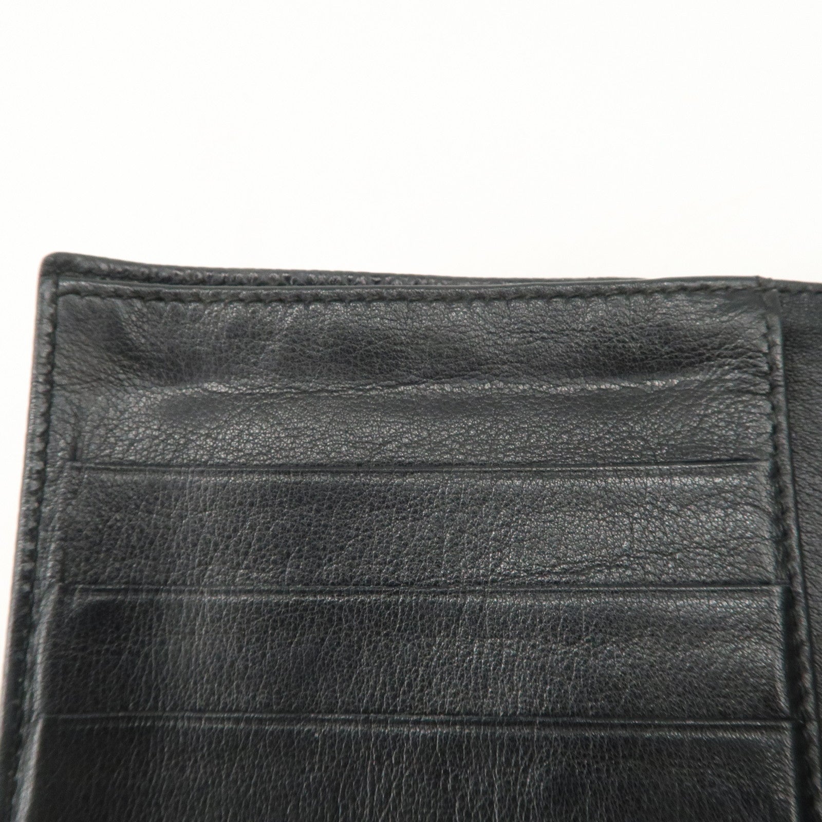 CHANEL Caviar Skin COCO Mark Bi-fold Wallet Black A01429