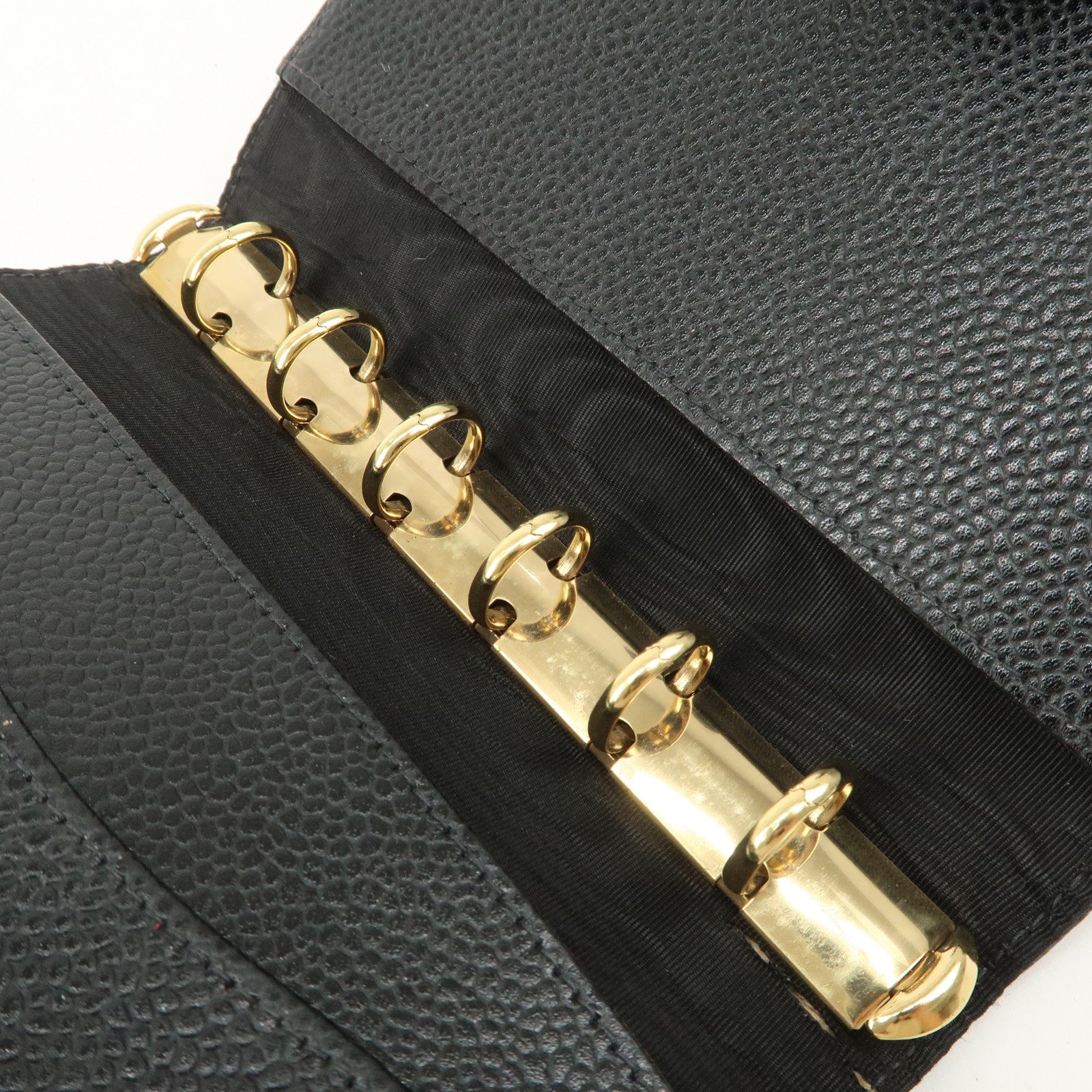 CHANEL Caviar Skin COCO Mark Planner Cover Black Used