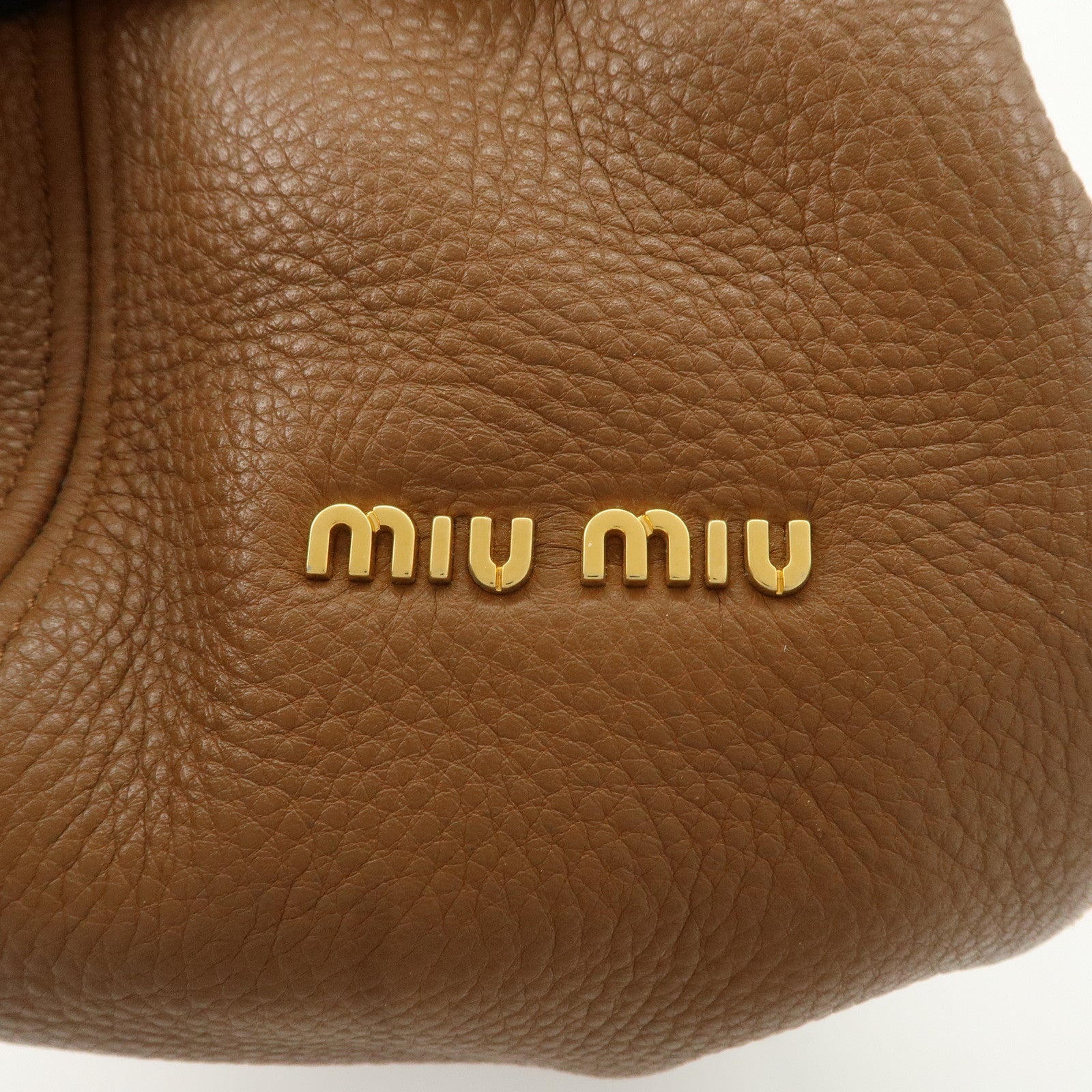 MIU MIU Leather 2WAY Bag Shoulder Bag Brown