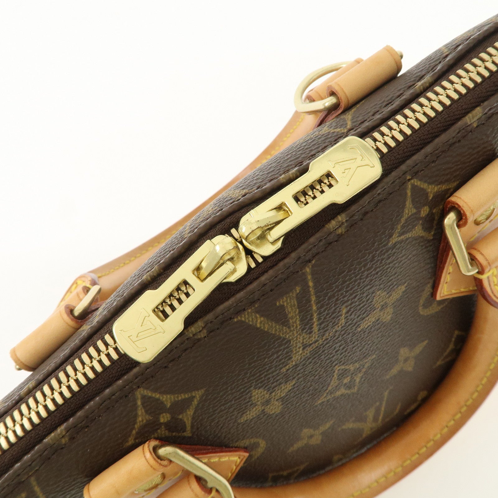 Louis Vuitton Monogram Alma Hand Bag Brown M51130 Used