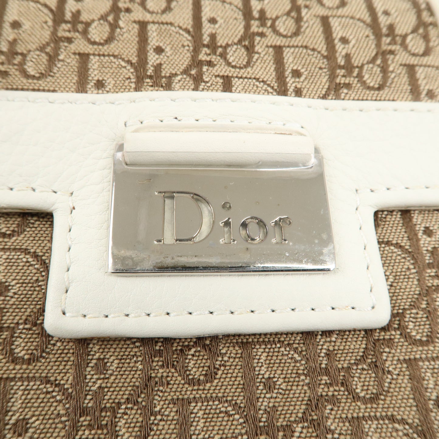 Christian Dior Trotter Canvas Leather Waist Bag Brown Ivory