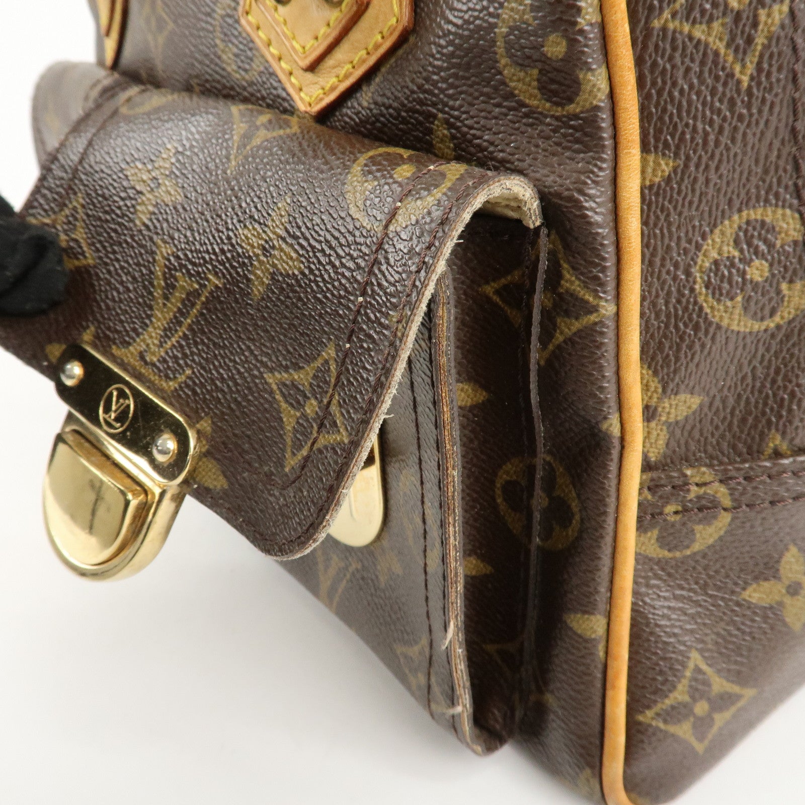 Louis Vuitton Monogram Manhattan PM Hand Bag Brown M40026