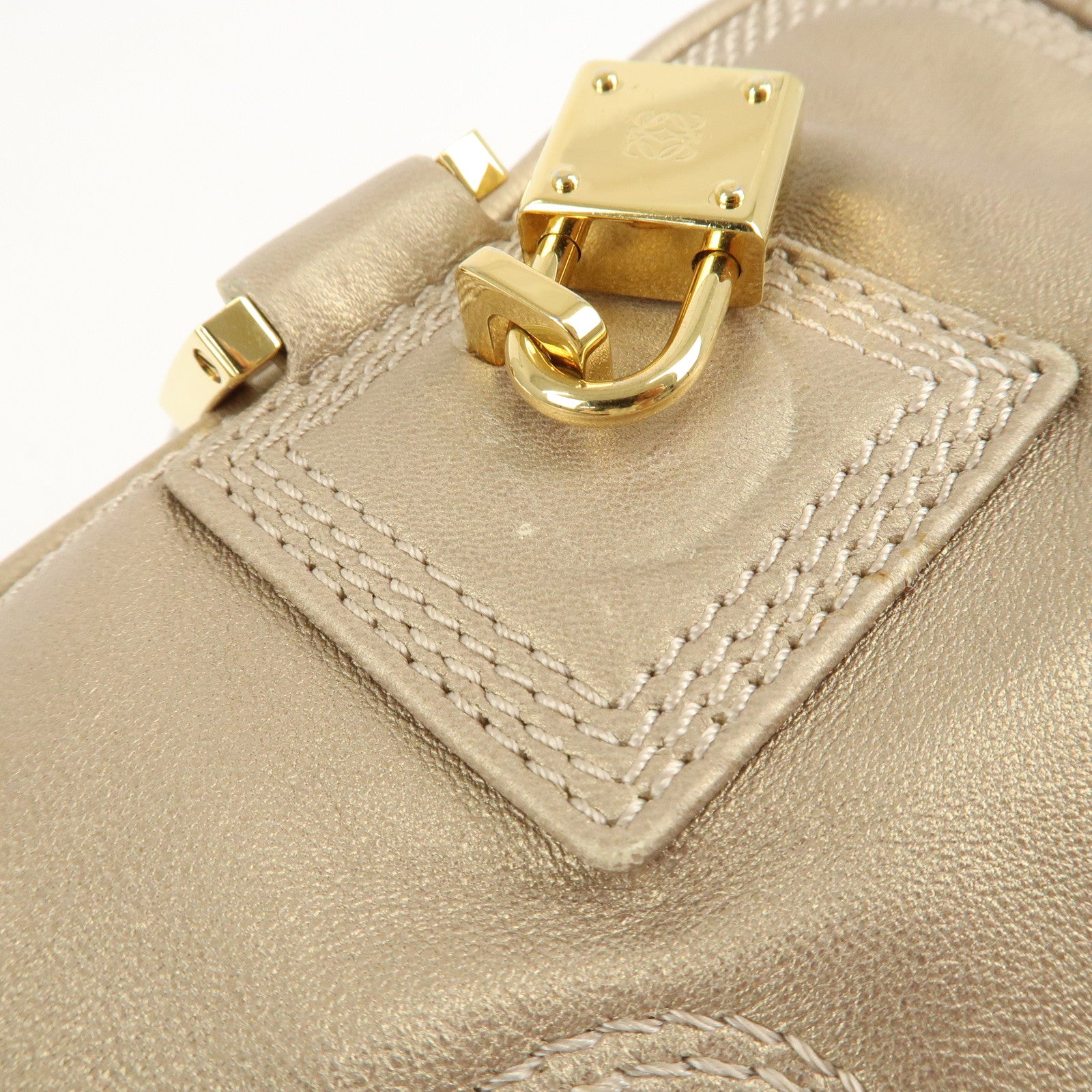 LOEWE Anagram Nappa Leather Amazona 28 Hand Bag Gold