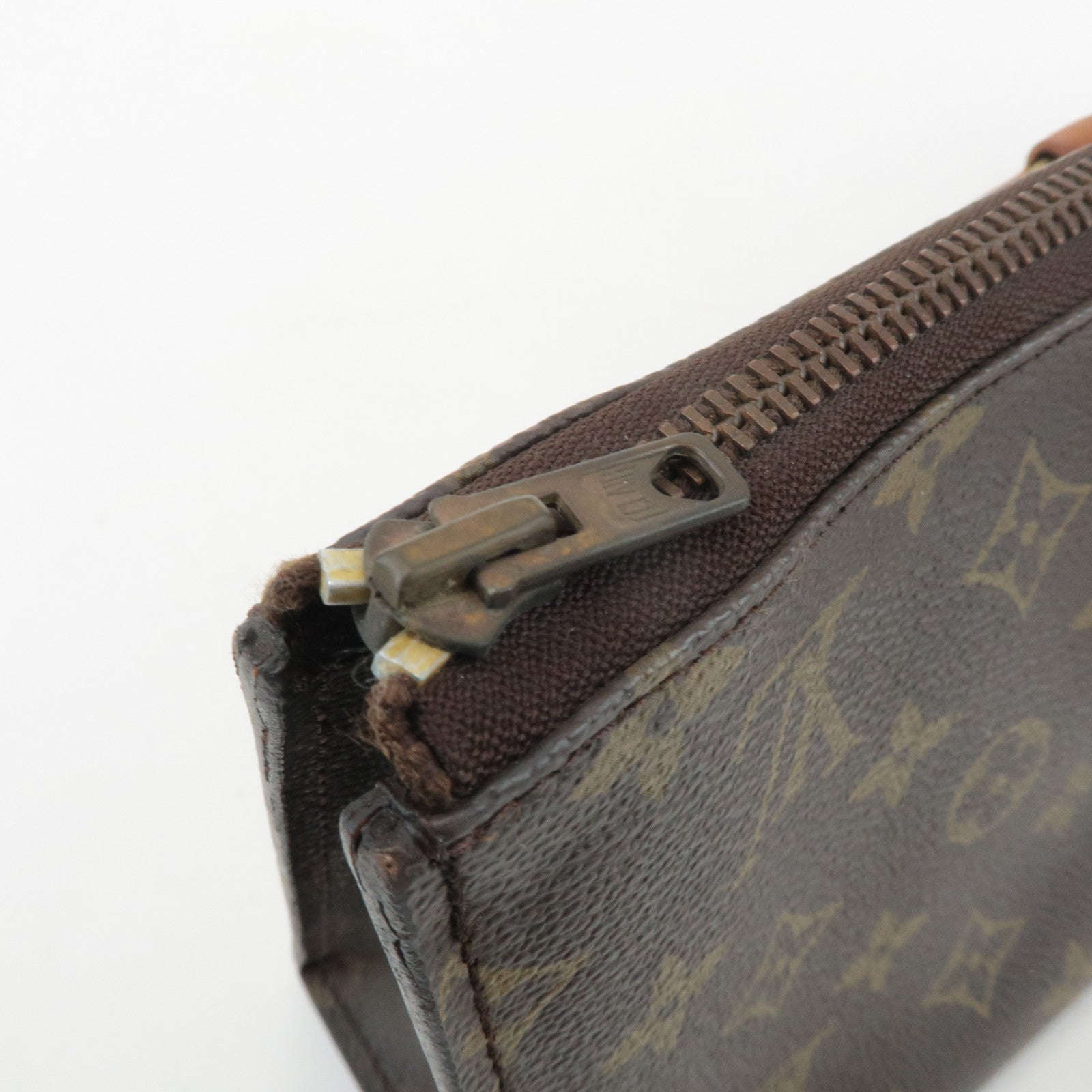 Louis Vuitton Monogram Sac Triangle Hand Bag Brown M51360 Used