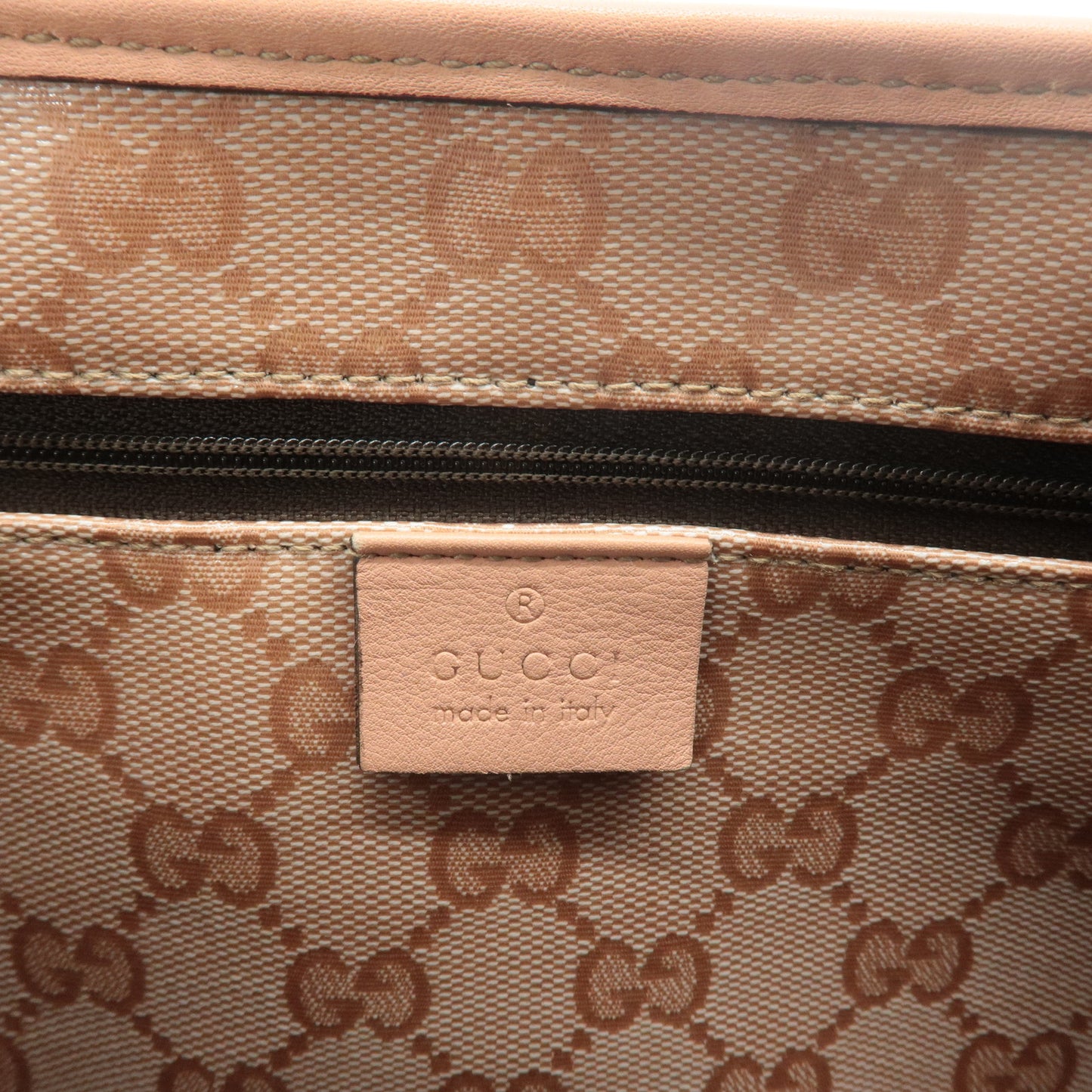 GUCCI Abbey GG Crystal Leather Tote Hand Bag Pink 130736