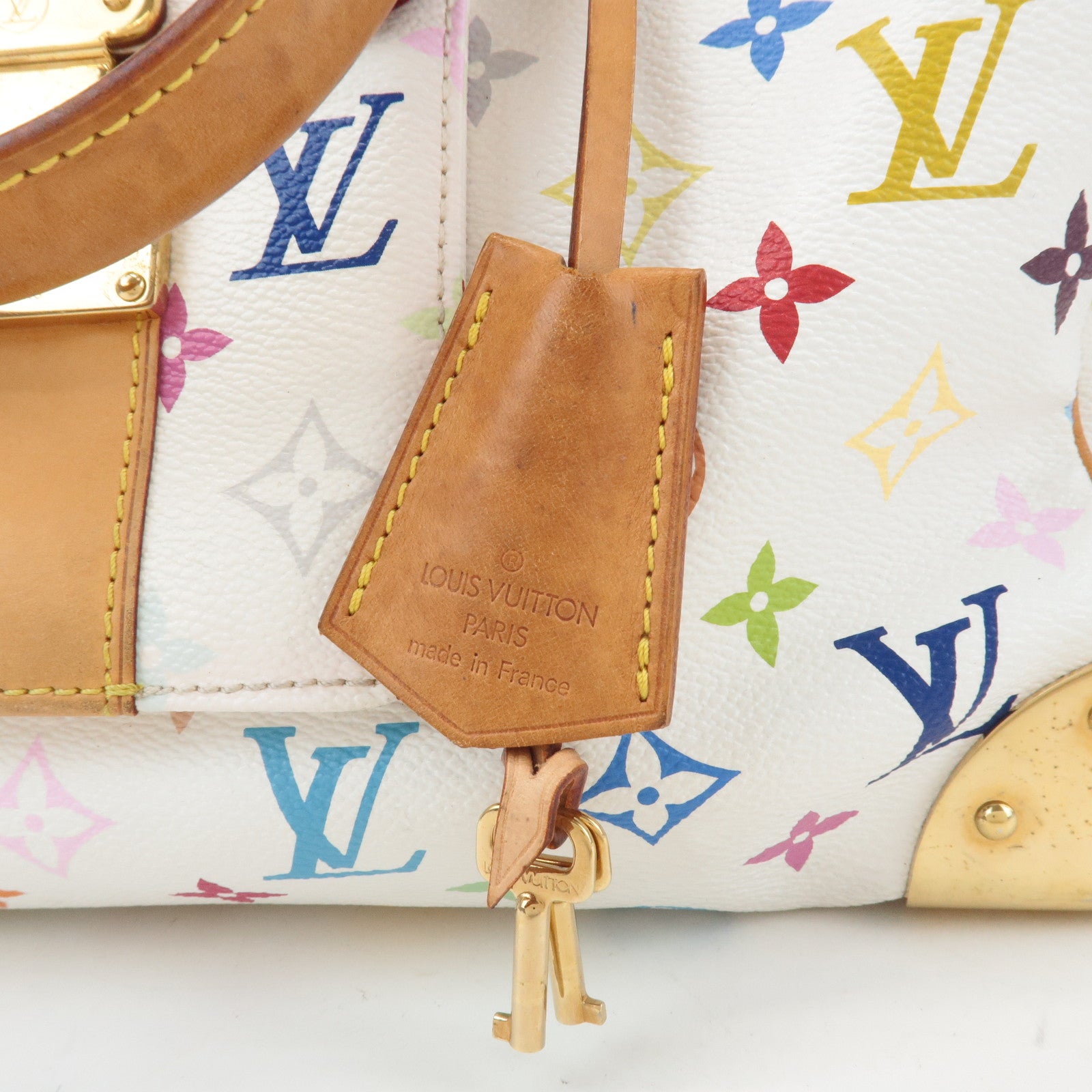 Louis Vuitton Monogram Multicolor Speedy 30 Hand Bag Blanc M92642 Used