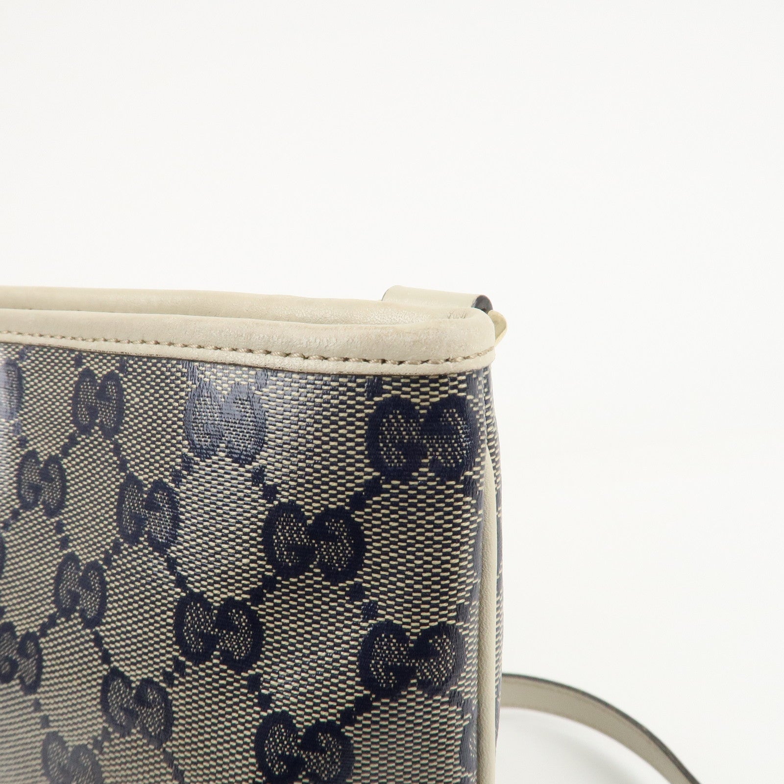 GUCCI Crystal GG Canvas Leather Shoulder Bag *Outlet 257246 Used